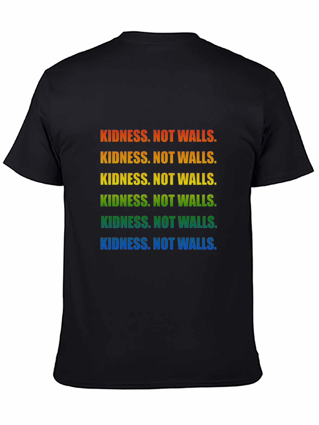 Kindness Not Walls Rainbow T-Shirt