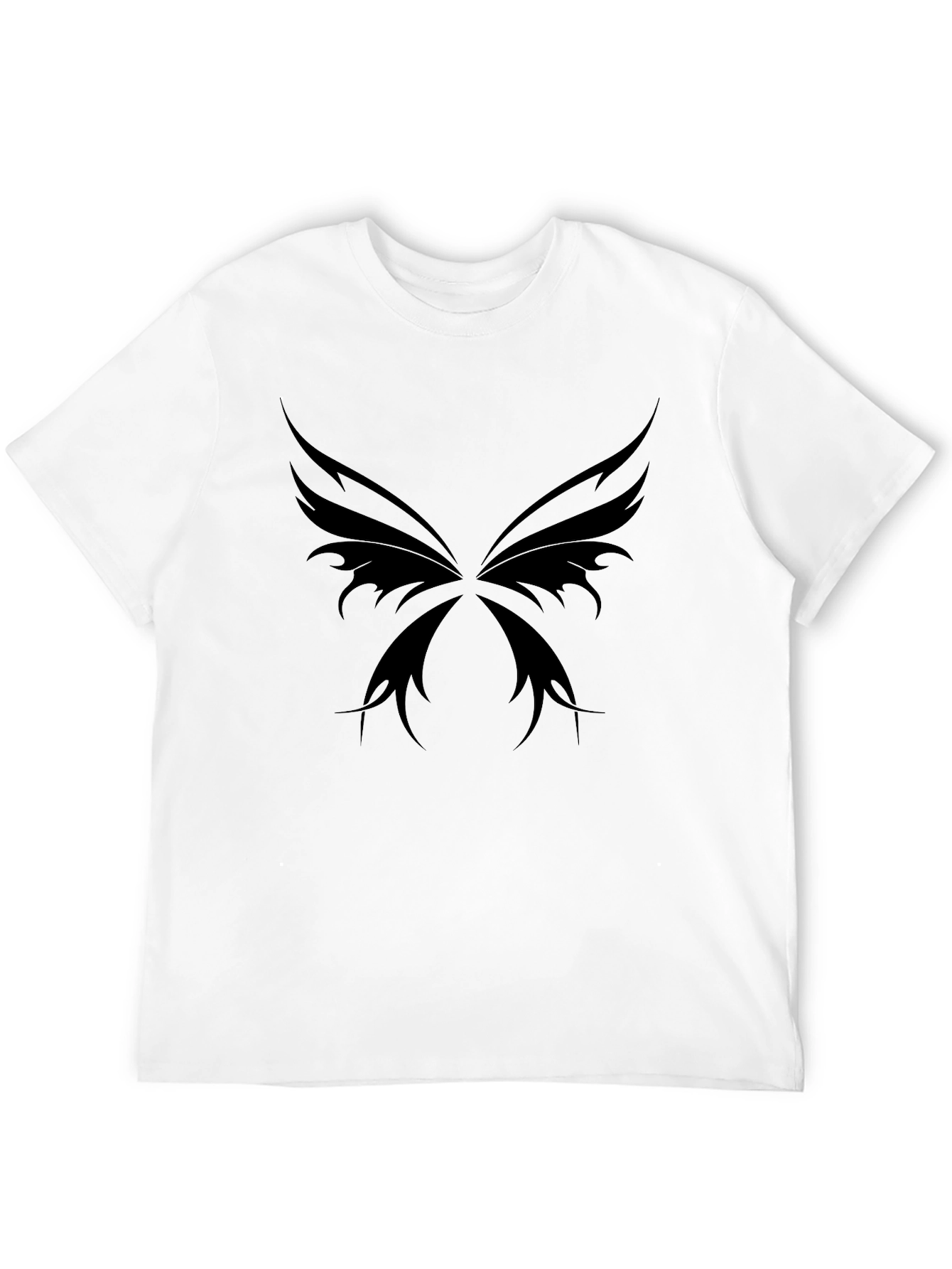 Gothic Butterfly Wing Graphic Black T-Shirt