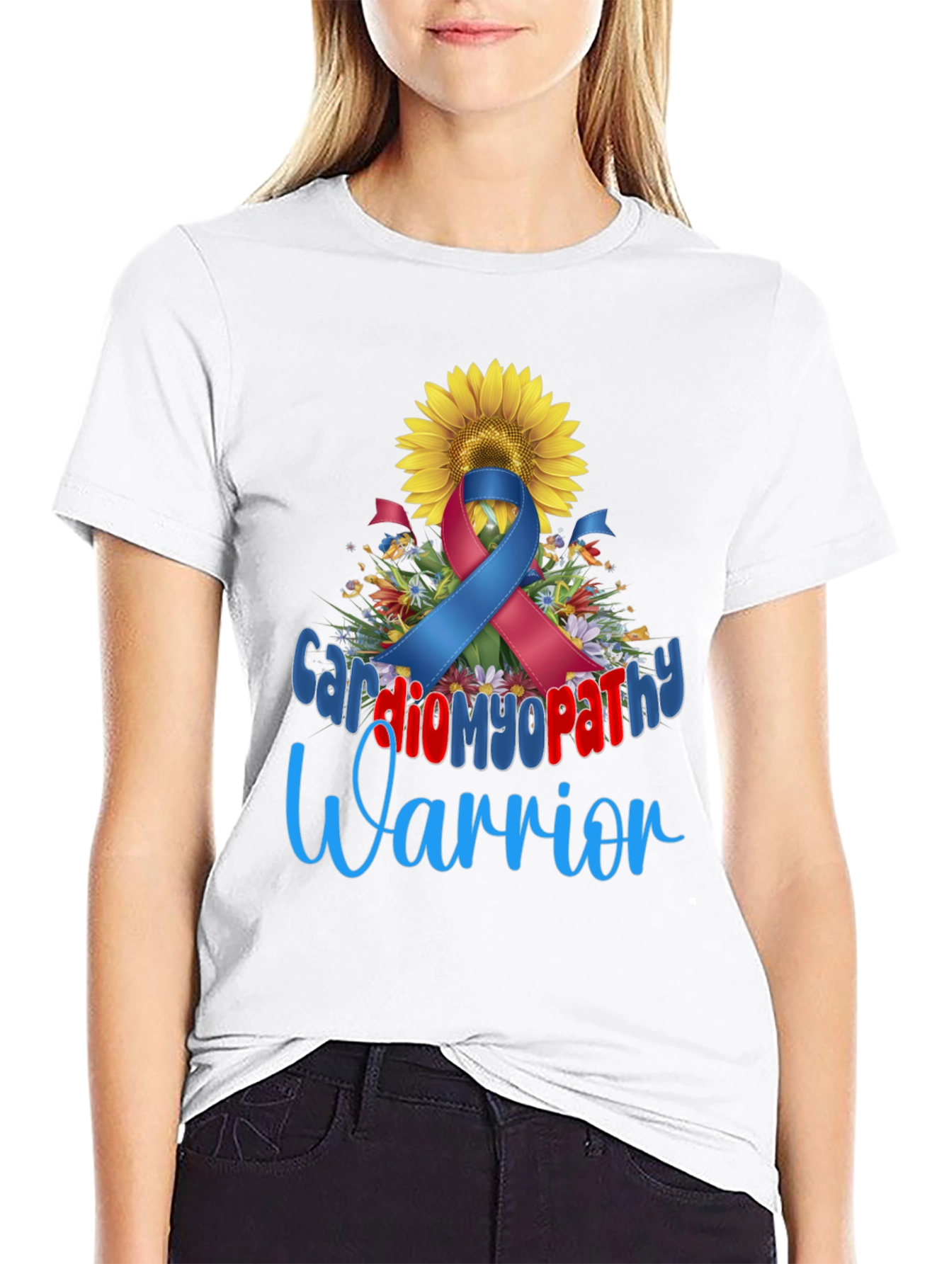 Cardiomyopathy Warrior Sunflower Awareness T-Shirt