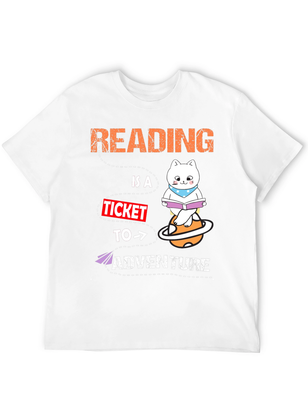 Reading Adventure T-Shirt - Cat Planet Design