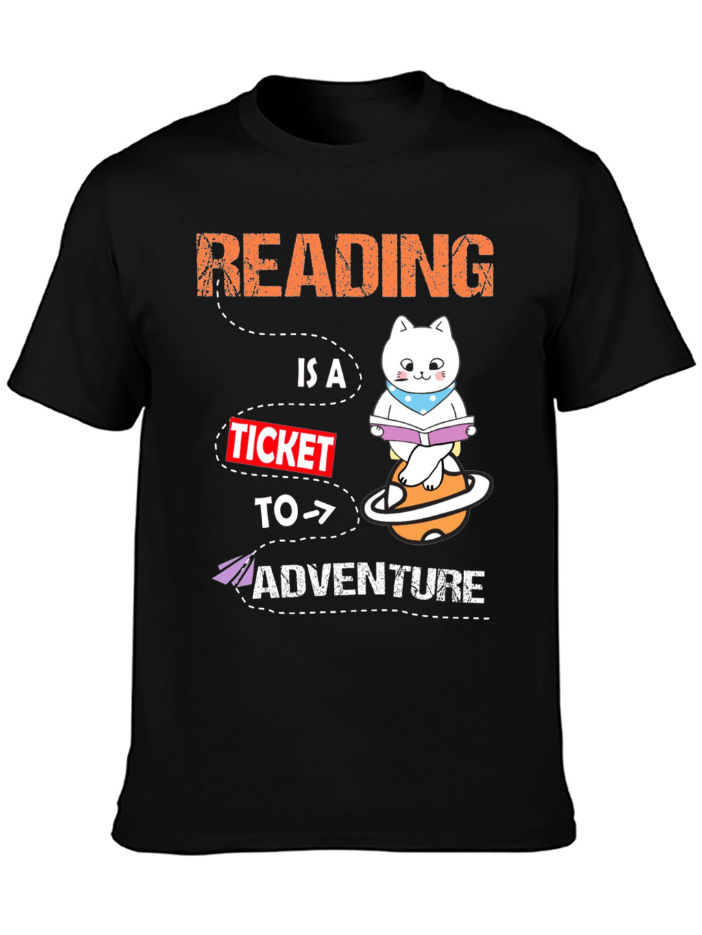 Reading Adventure T-Shirt - Cat Planet Design
