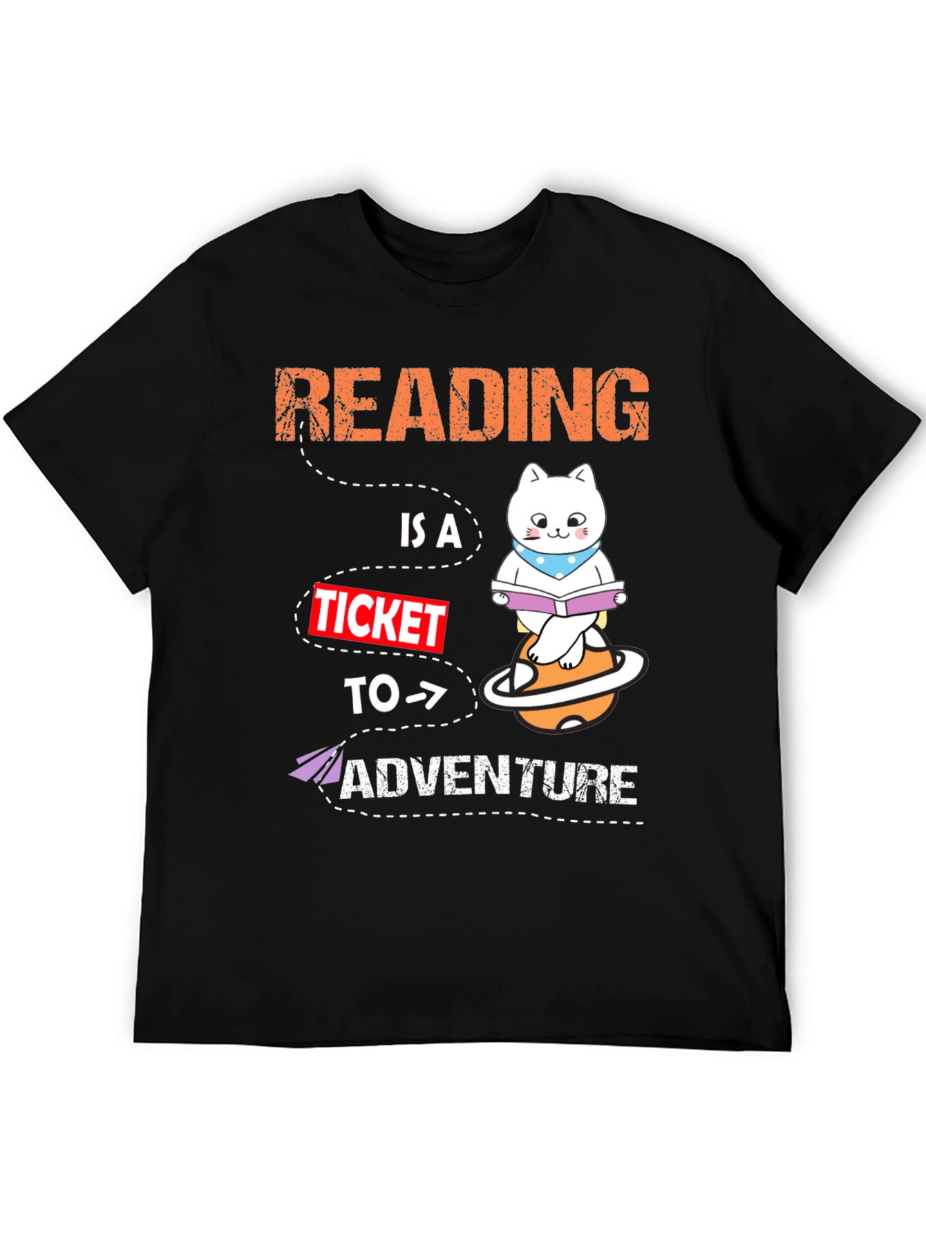 Reading Adventure T-Shirt - Cat Planet Design