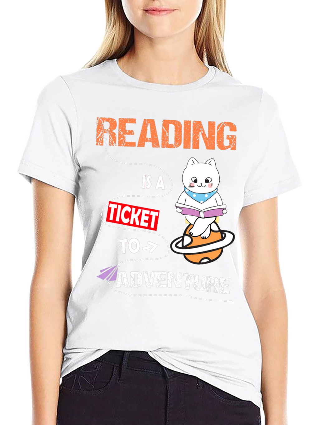 Reading Adventure T-Shirt - Cat Planet Design