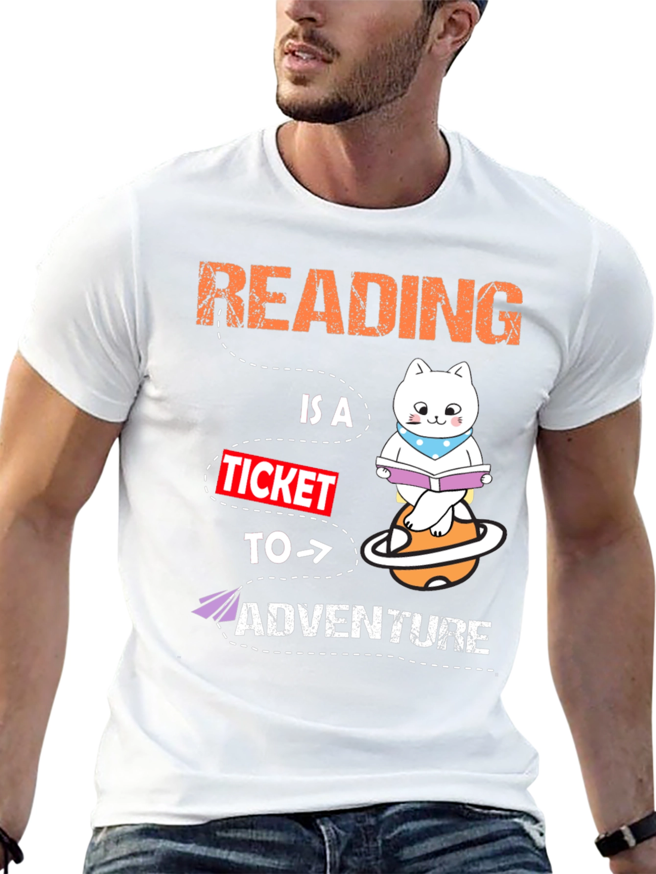 Reading Adventure T-Shirt - Cat Planet Design