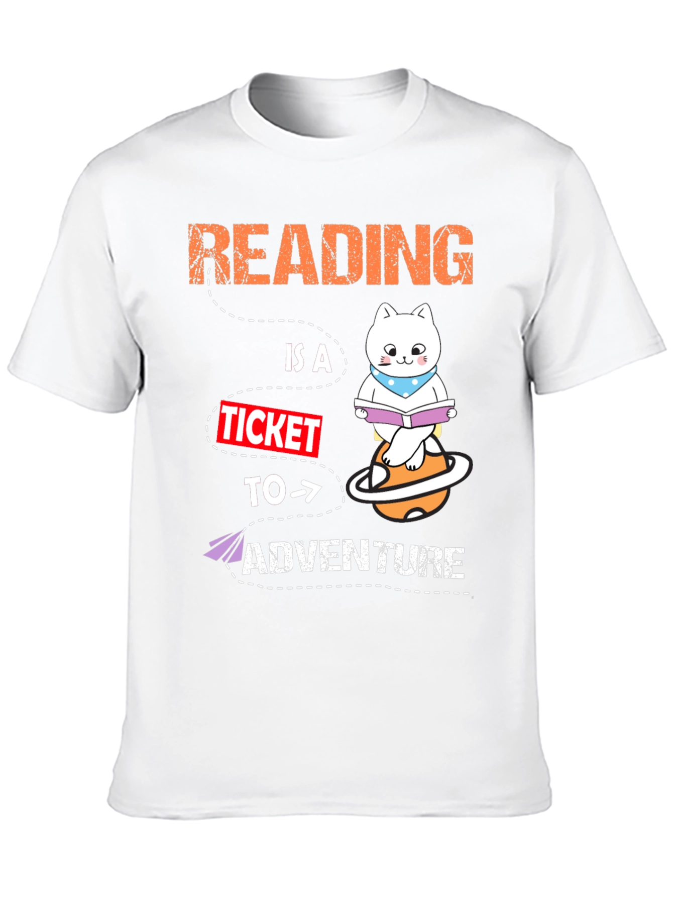 Reading Adventure T-Shirt - Cat Planet Design