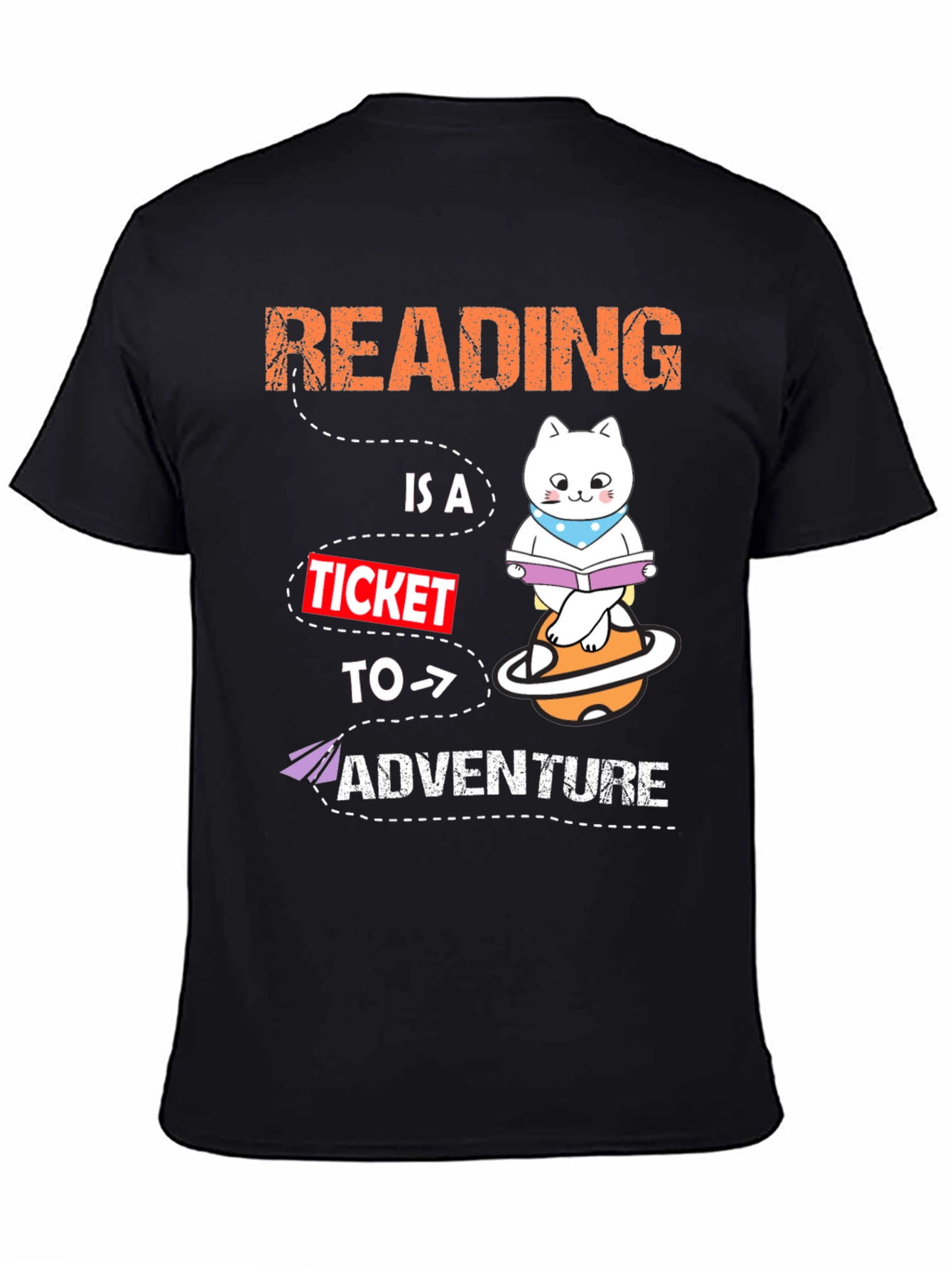Reading Adventure T-Shirt - Cat Planet Design