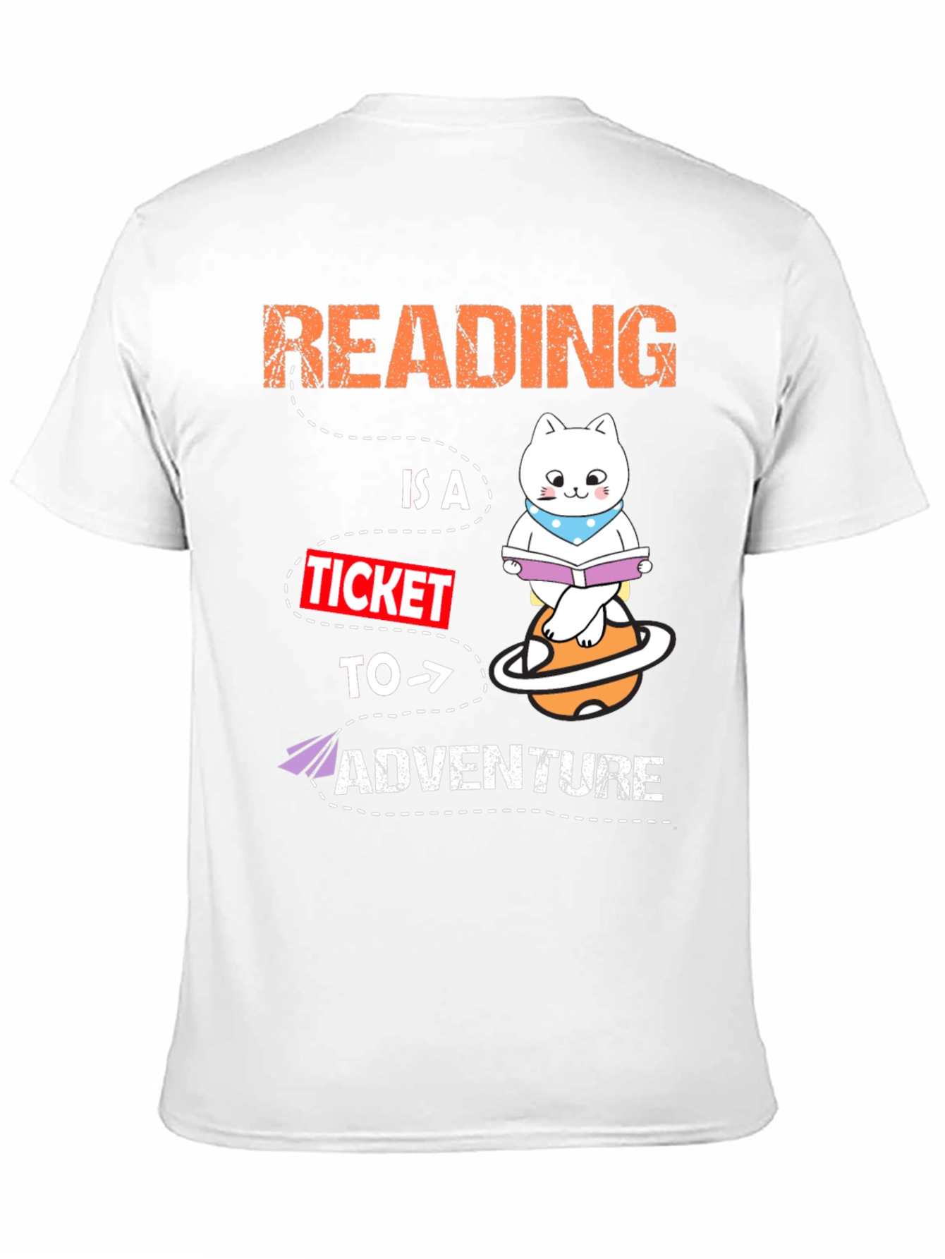Reading Adventure T-Shirt - Cat Planet Design
