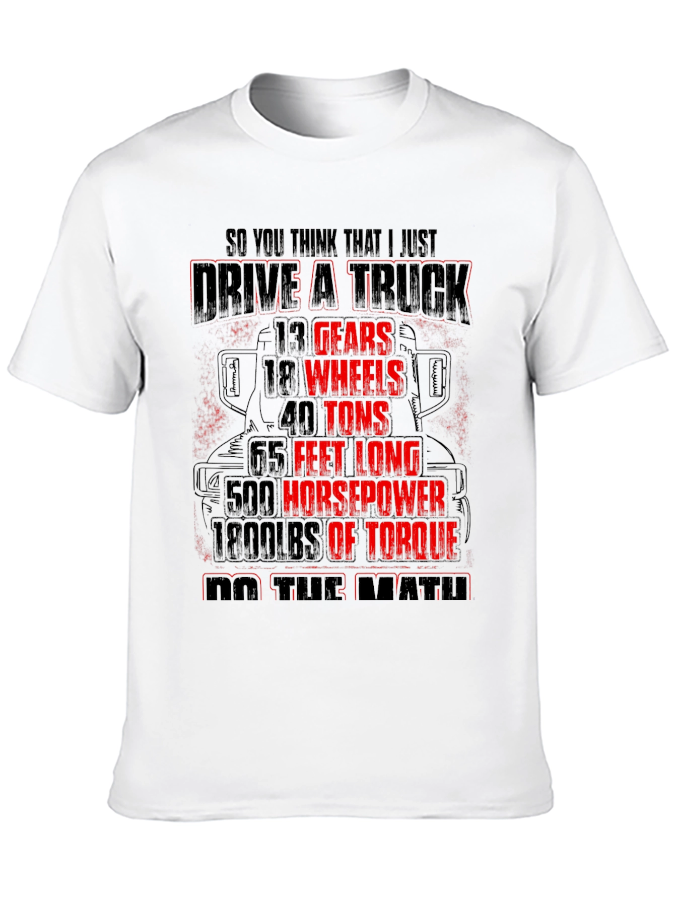 Drive a Truck Black T-Shirt for Men