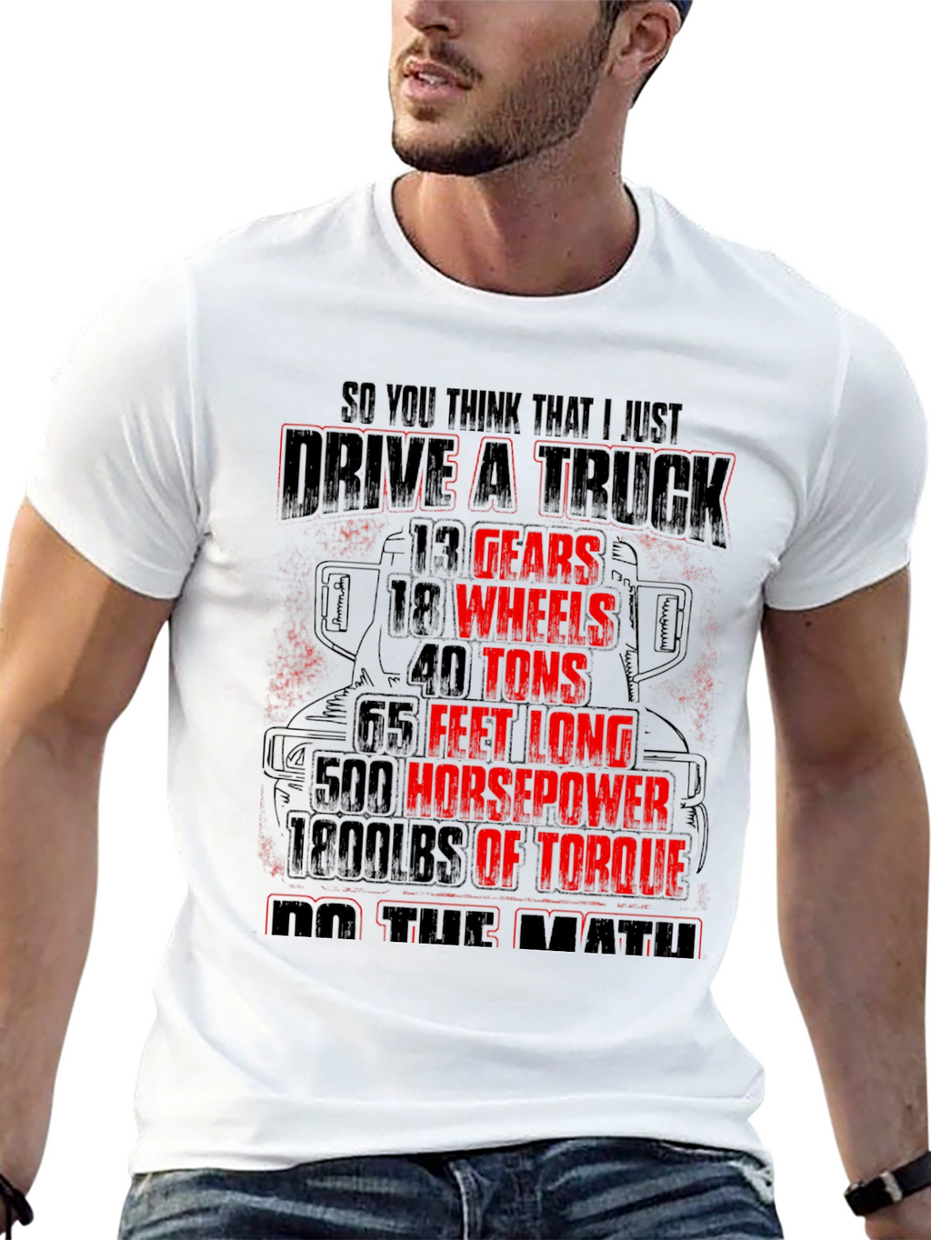 Drive a Truck Black T-Shirt for Men