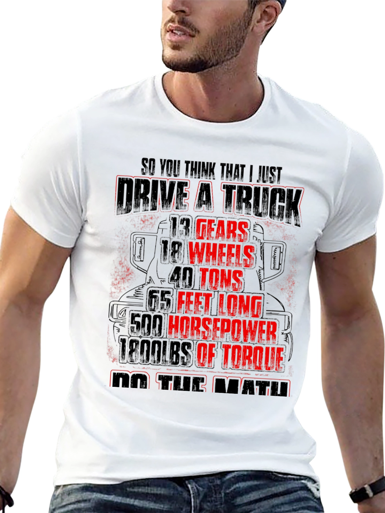 Drive a Truck Black T-Shirt for Men