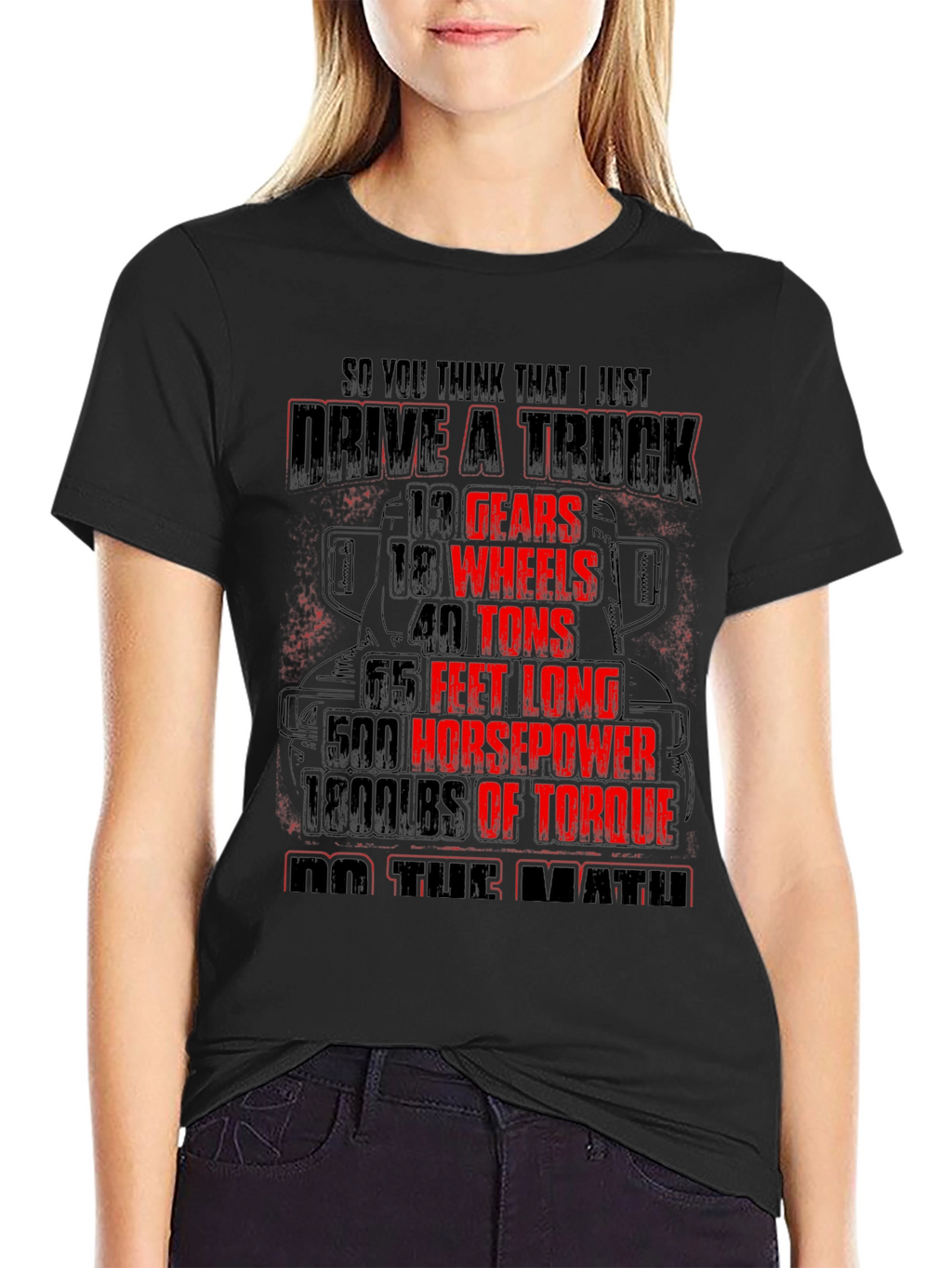 Drive a Truck Black T-Shirt for Men