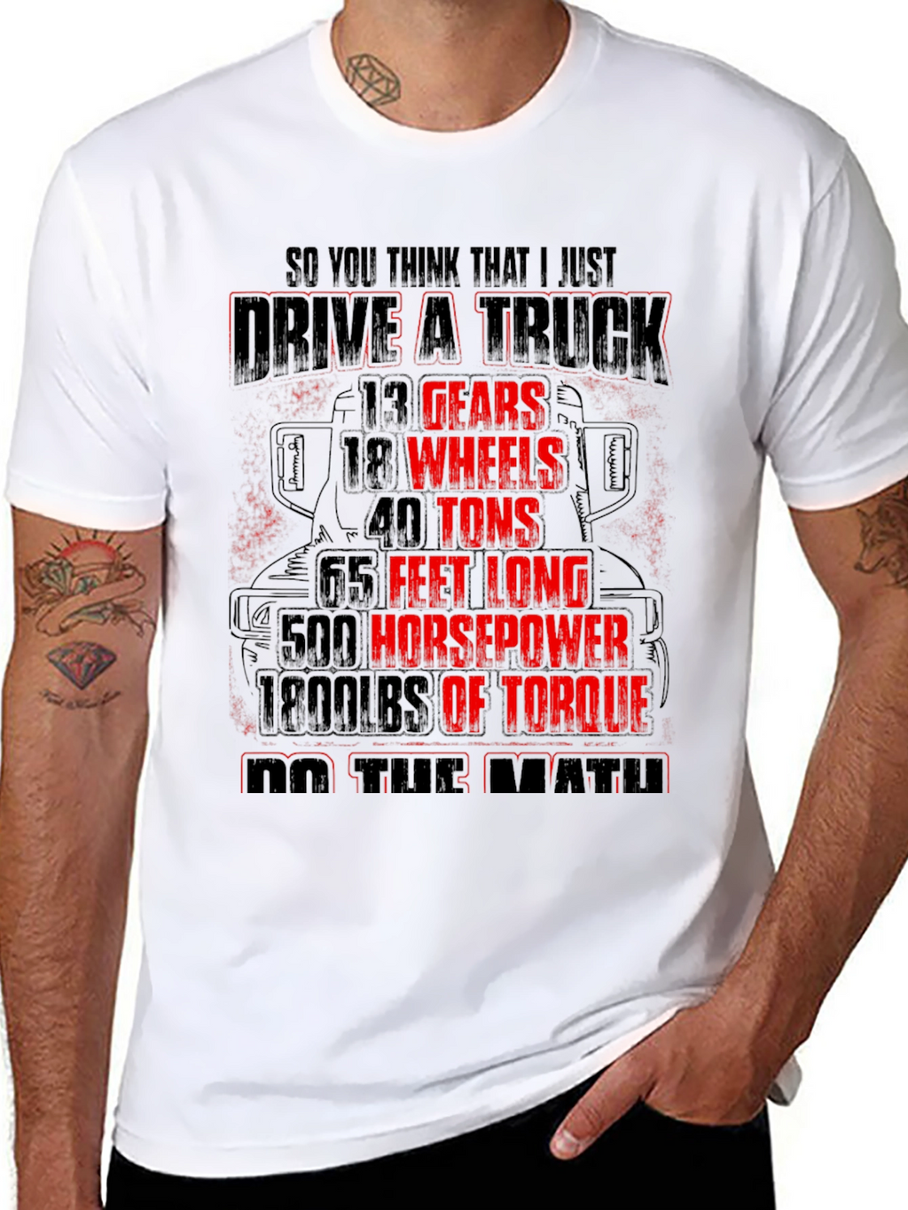 Drive a Truck Black T-Shirt for Men