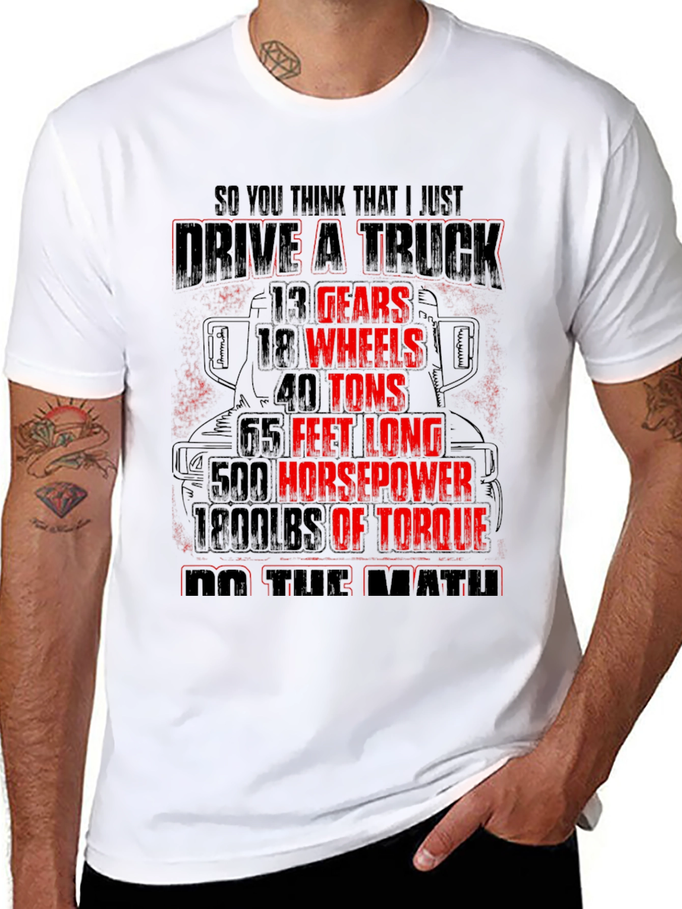 Drive a Truck Black T-Shirt for Men