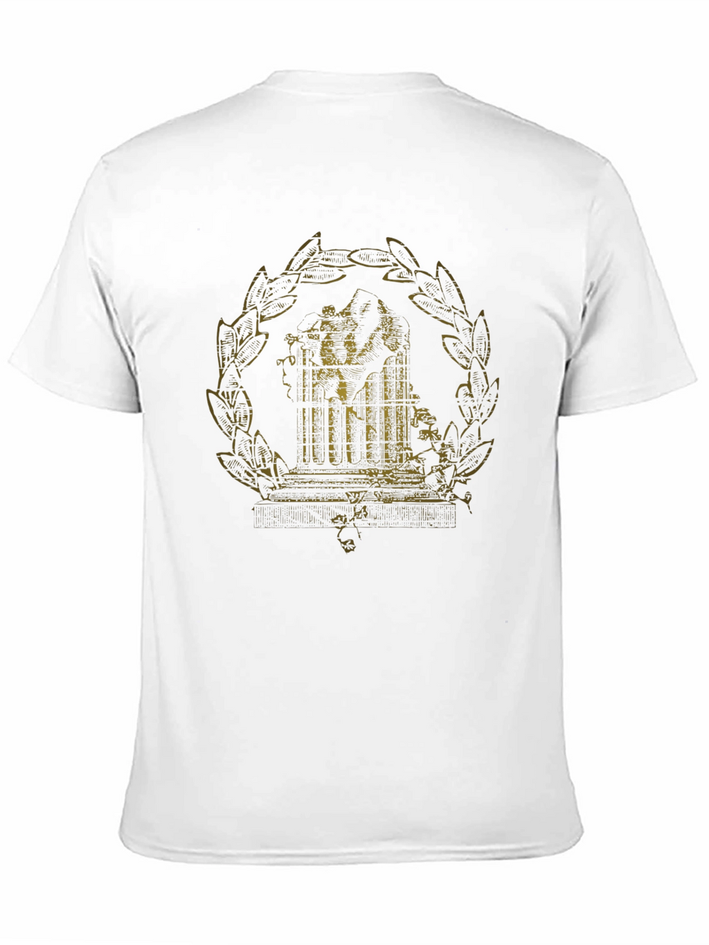 Antique-Style Print Black Graphic Tee