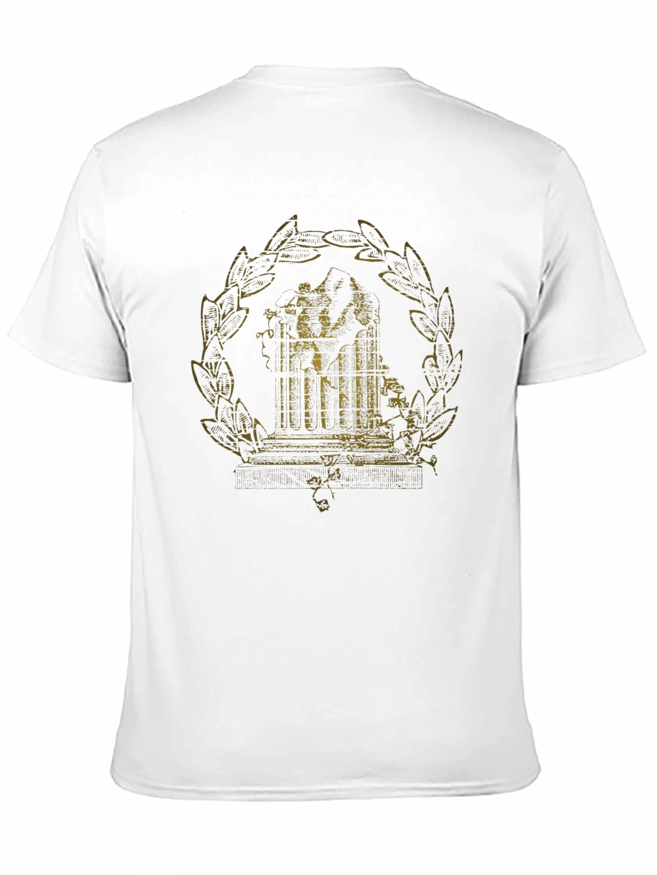 Antique-Style Print Black Graphic Tee