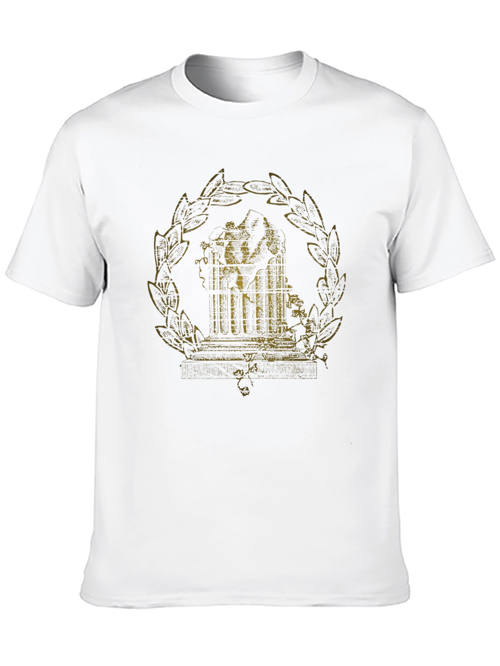 Antique-Style Print Black Graphic Tee