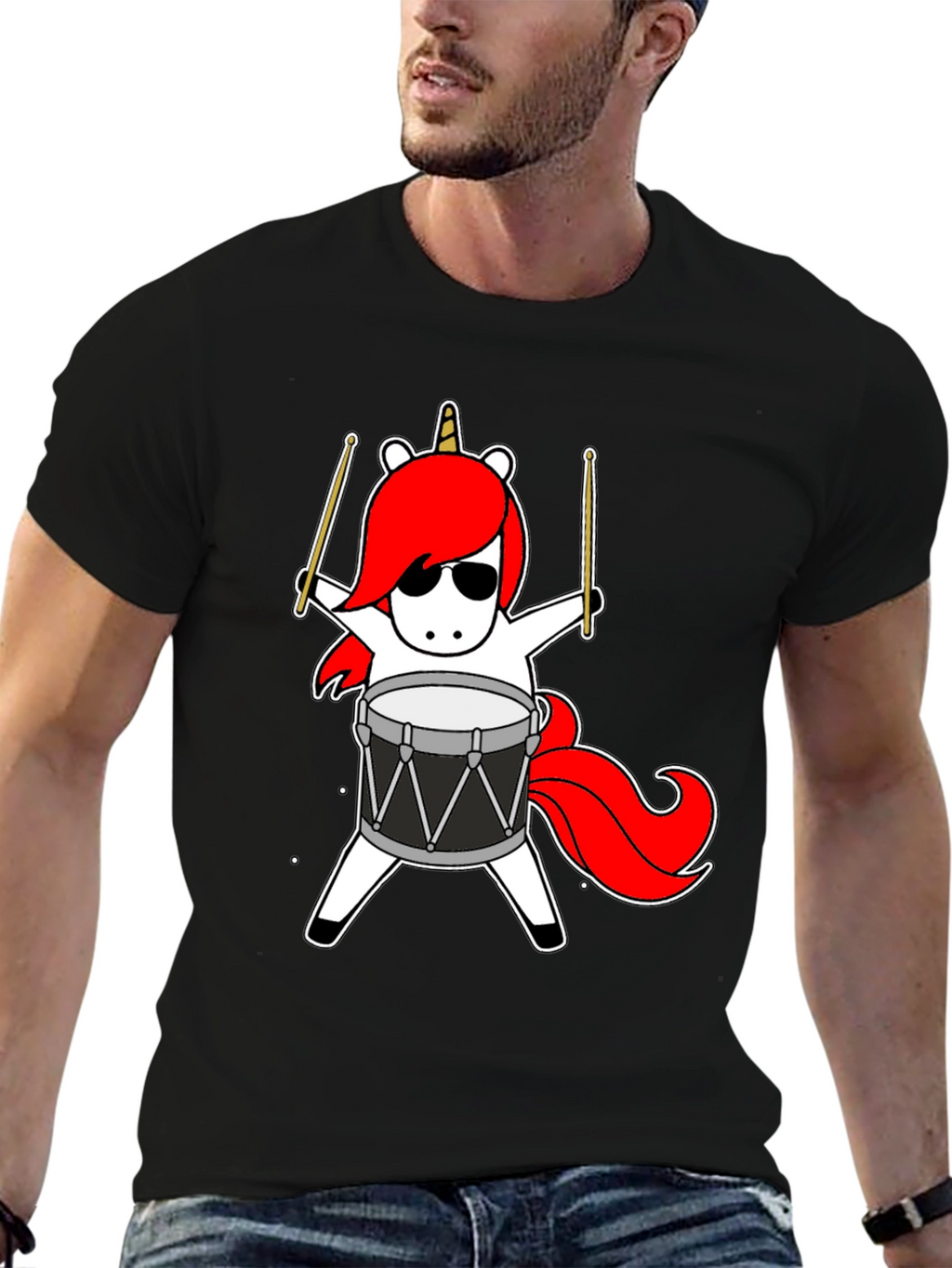 Unicorn Drummer Graphic Tee