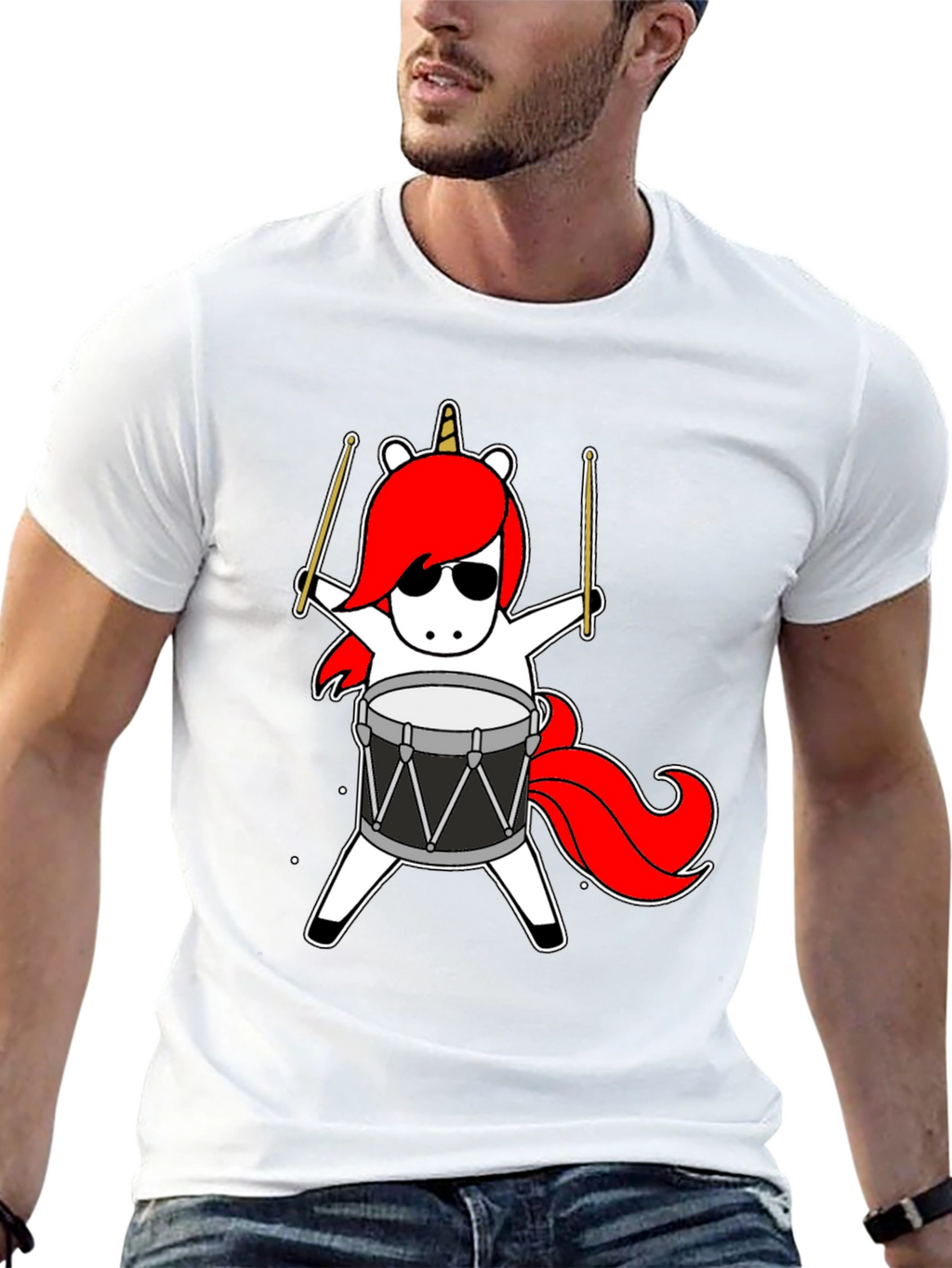 Unicorn Drummer Graphic Tee