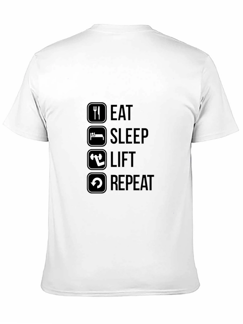 Eat Sleep Lift Repeat Black Graphic T-Shirt