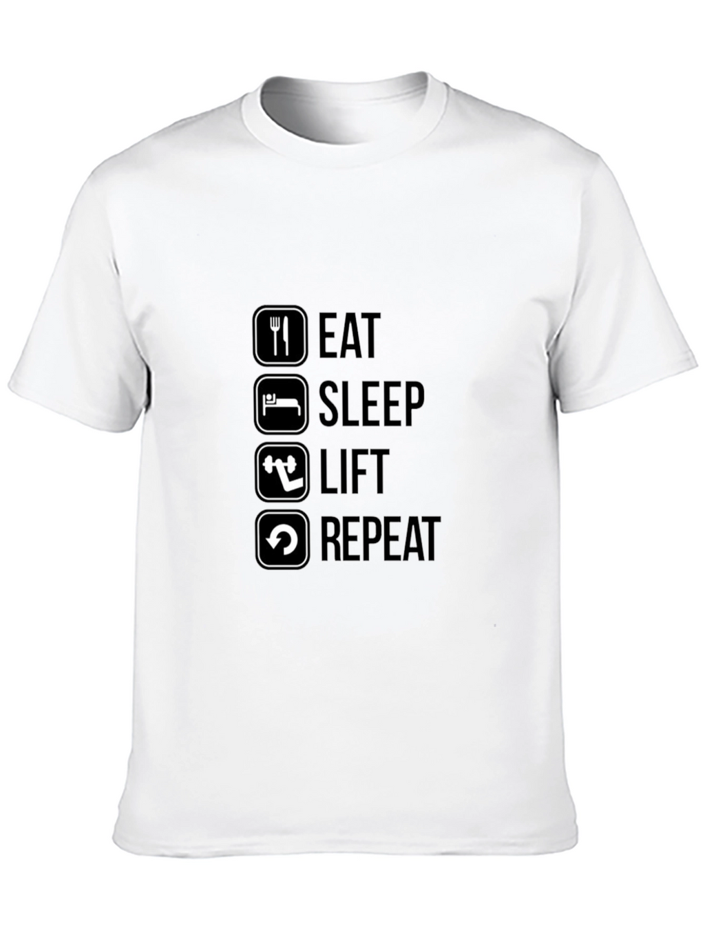 Eat Sleep Lift Repeat Black Graphic T-Shirt