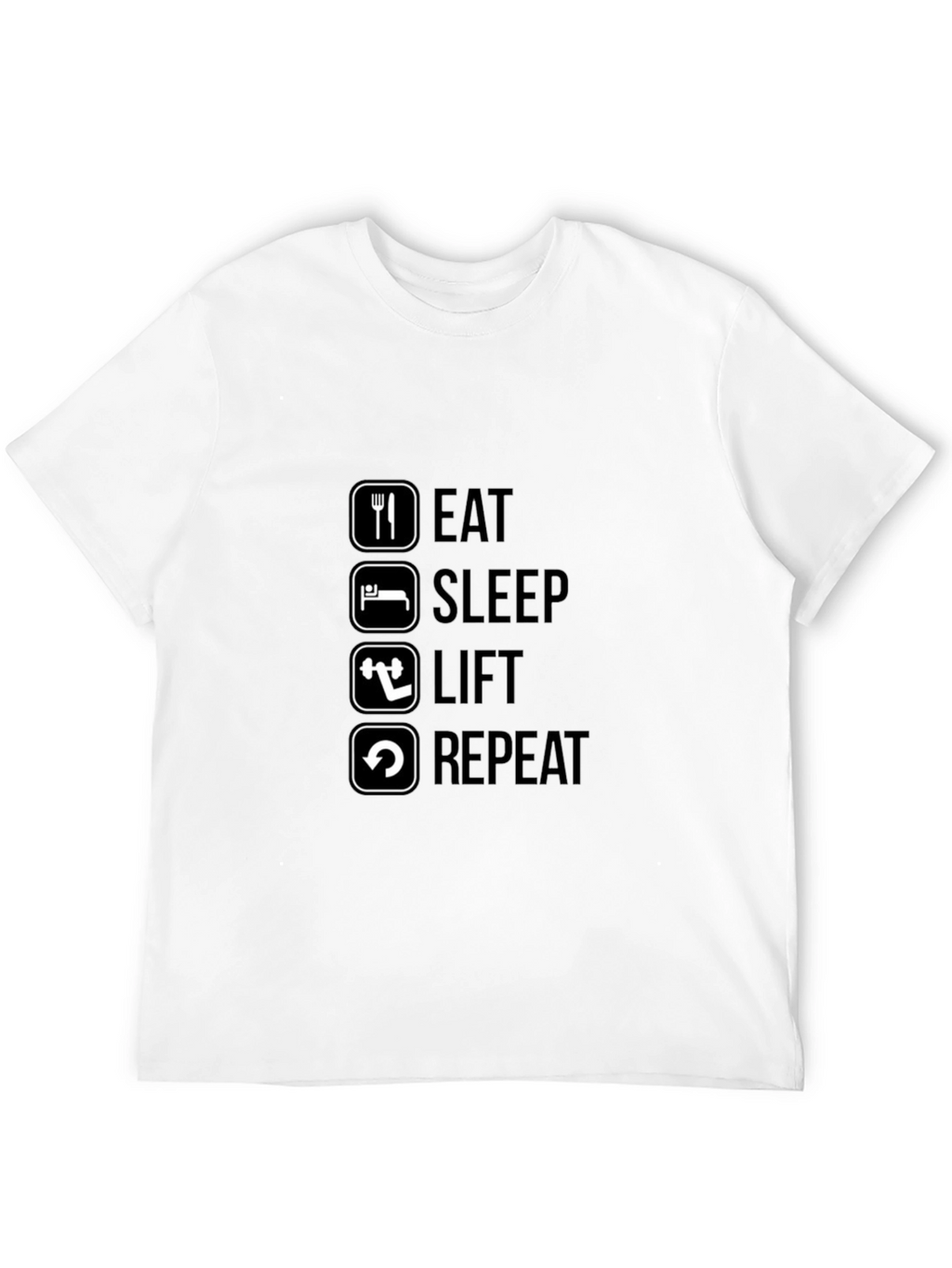 Eat Sleep Lift Repeat Black Graphic T-Shirt
