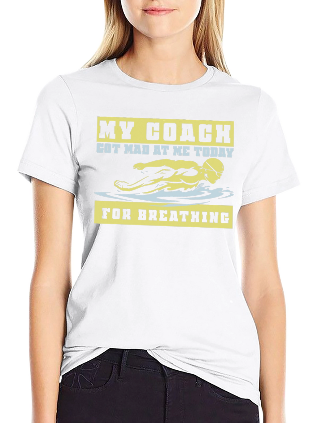 Funny Swimming Coach T-Shirt - Breathing Humor