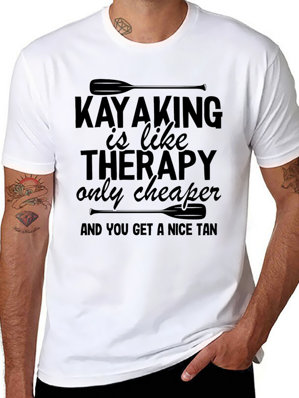 Kayaking is Like Therapy T-Shirt Funny Paddle Tee