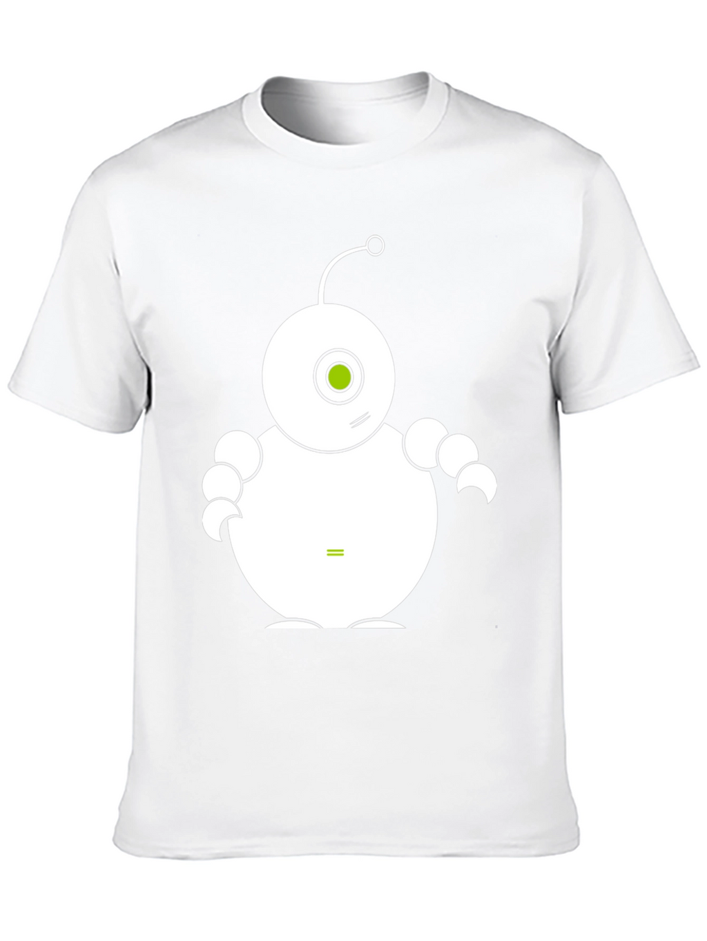 Cute Robot Graphic Tee - Black Cotton T-Shirt