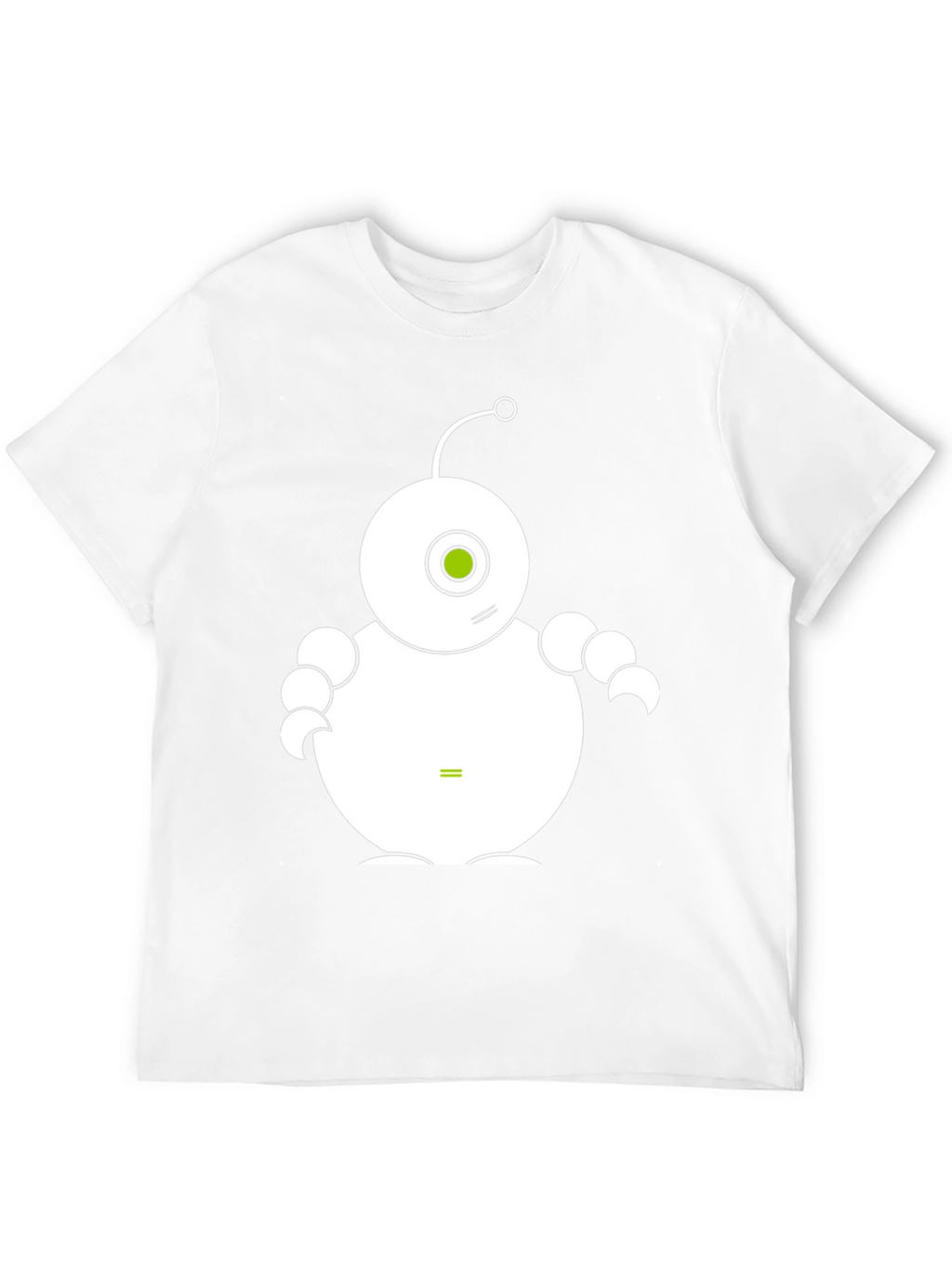 Cute Robot Graphic Tee - Black Cotton T-Shirt