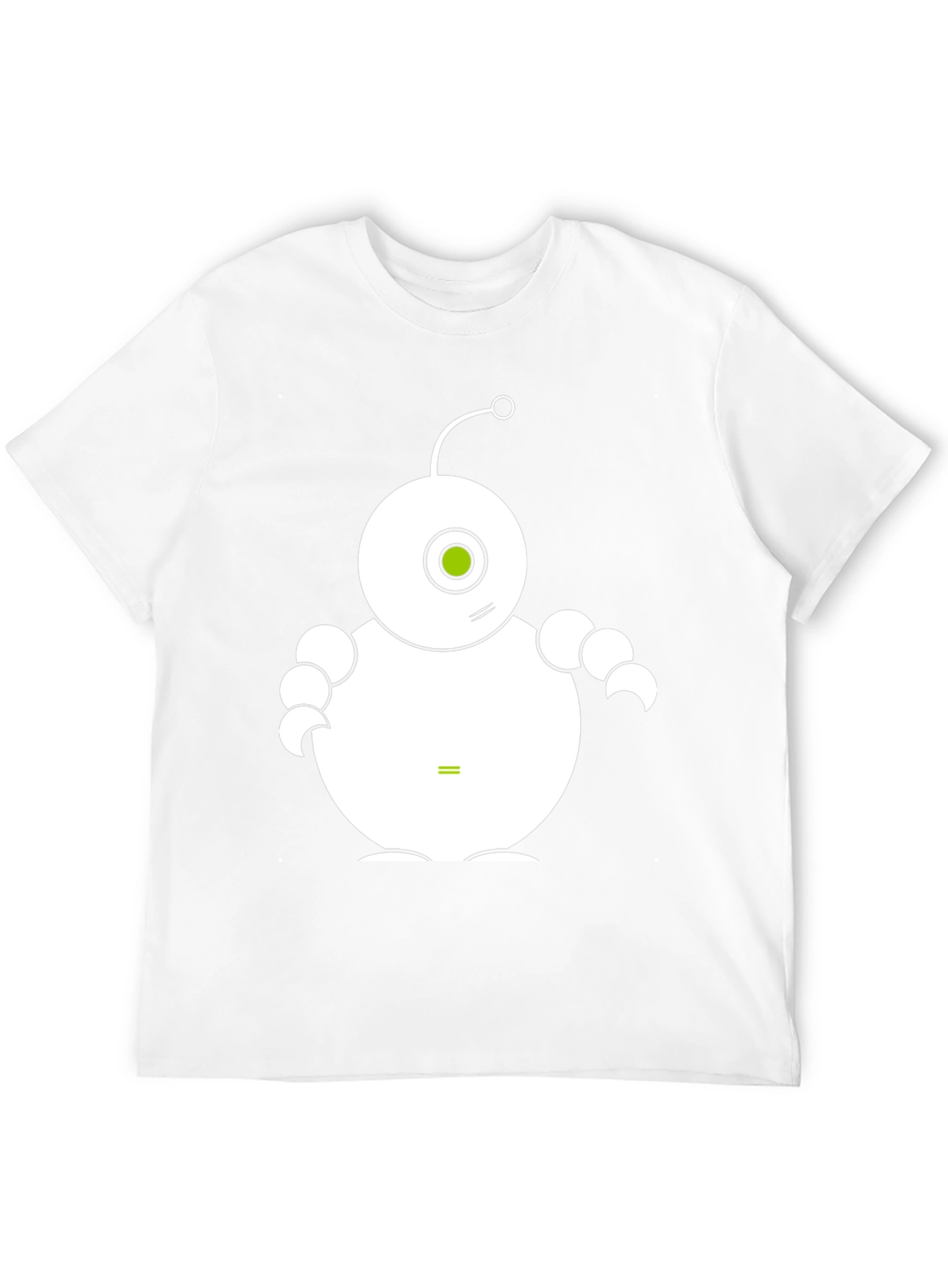 Cute Robot Graphic Tee - Black Cotton T-Shirt