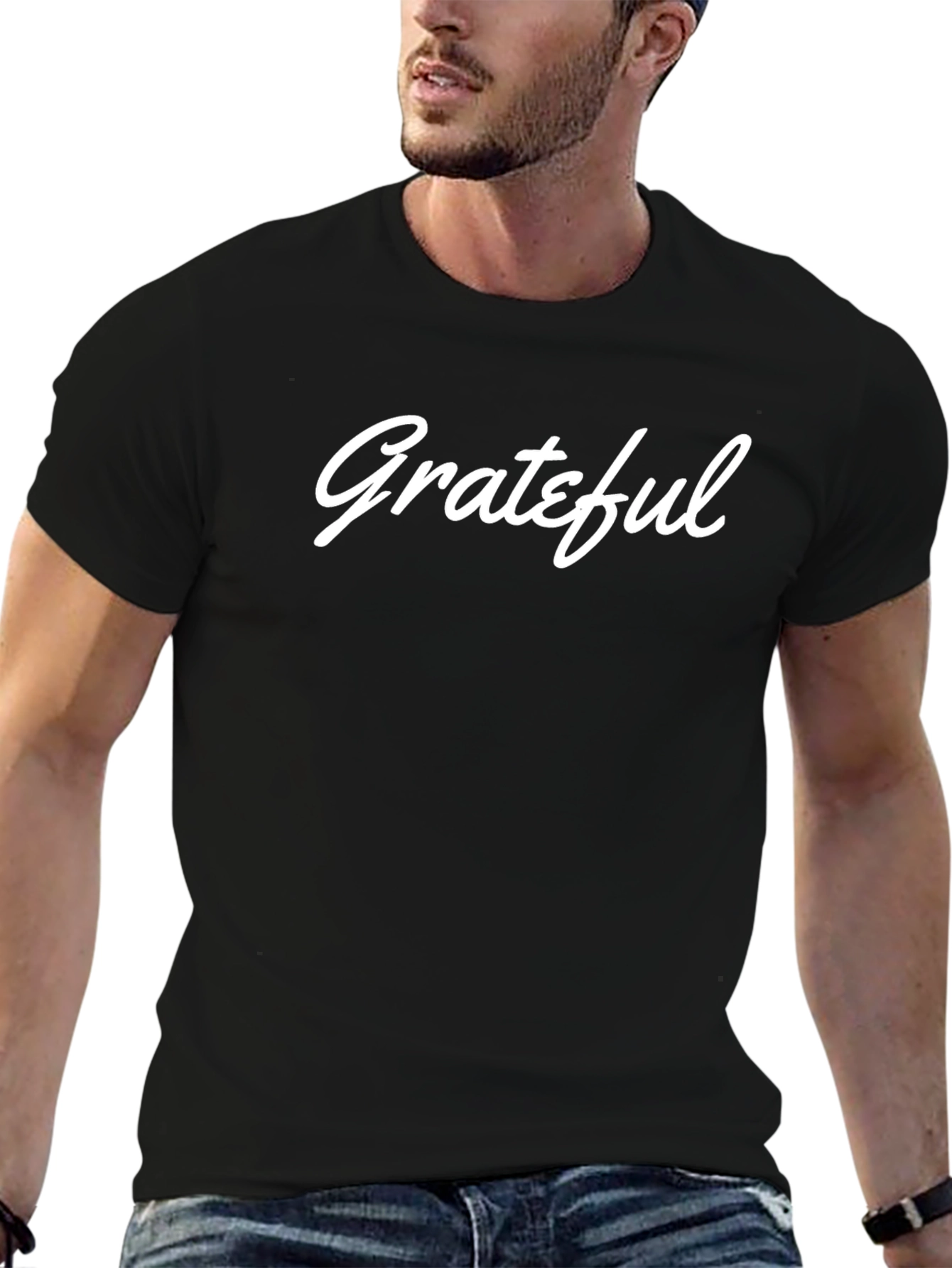 Grateful Black Graphic Tee - Casual Comfort