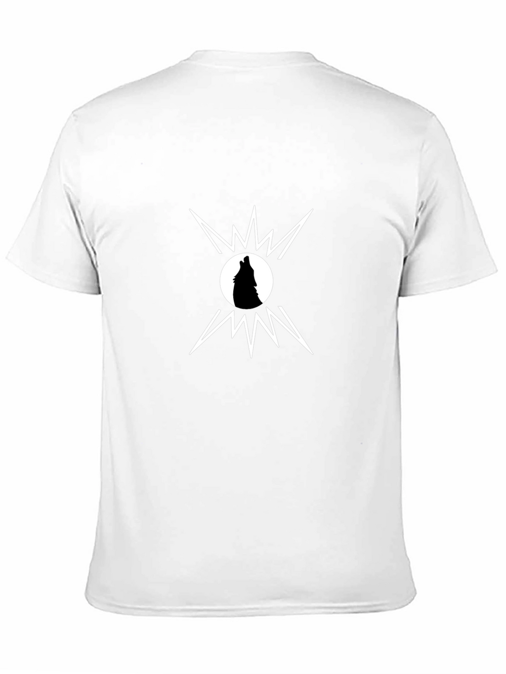 Wolf Silhouette Graphic Print Black T-Shirt