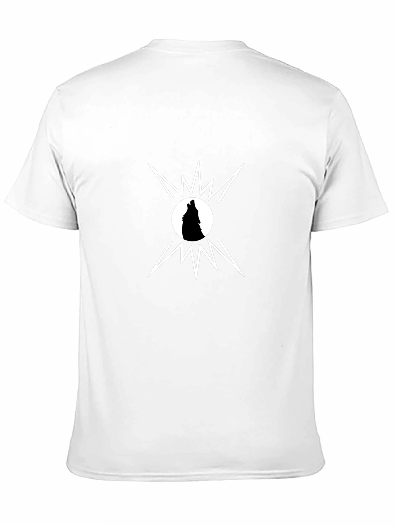 Wolf Silhouette Graphic Print Black T-Shirt