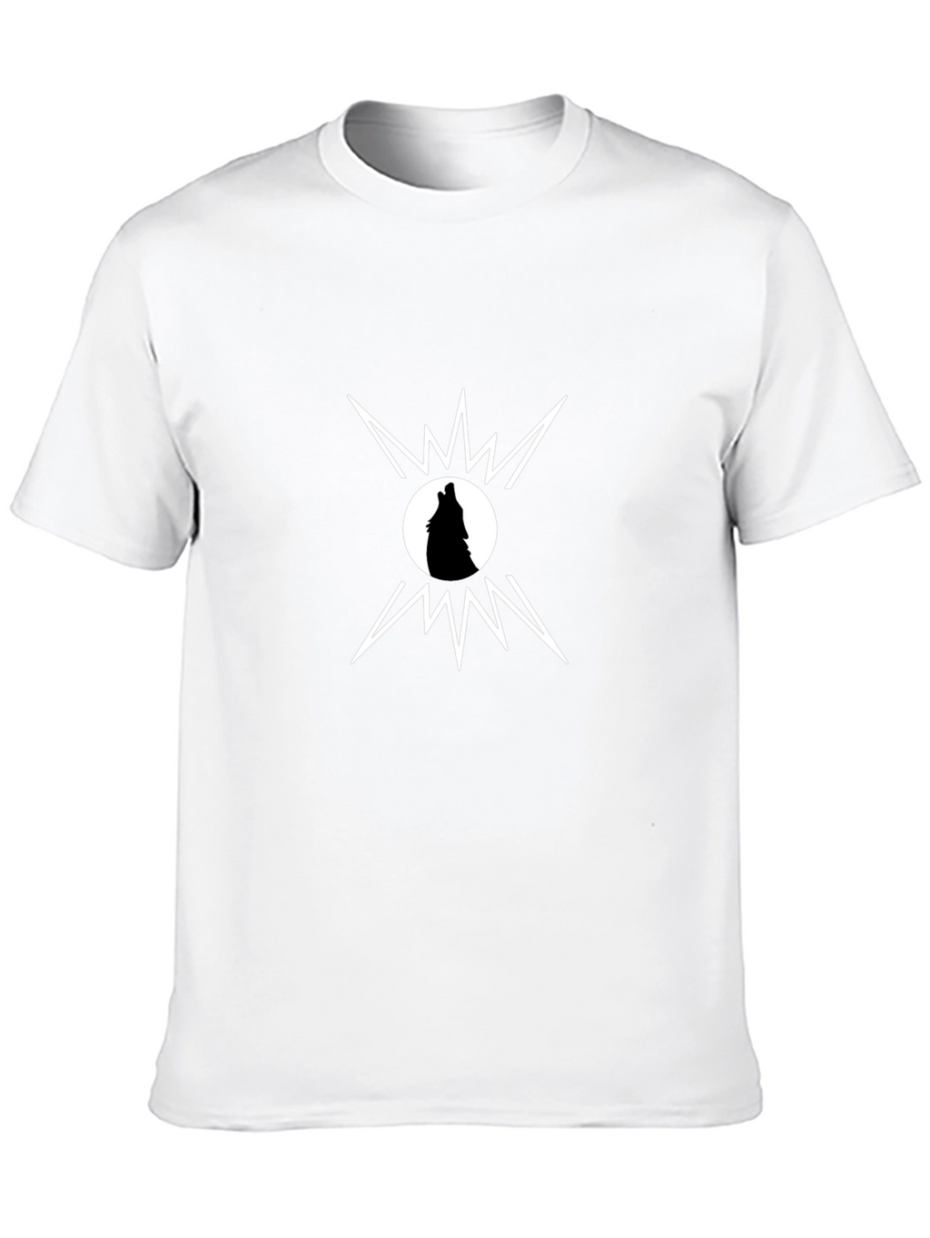 Wolf Silhouette Graphic Print Black T-Shirt