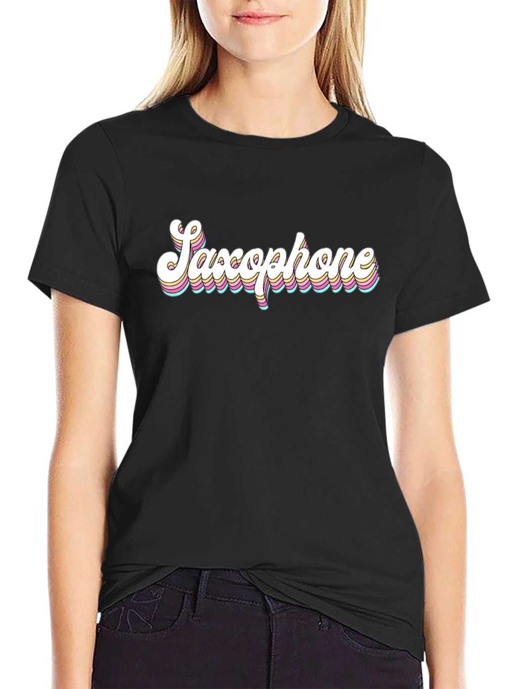 Saxophone Graphic Tee - Retro Music Shirt
