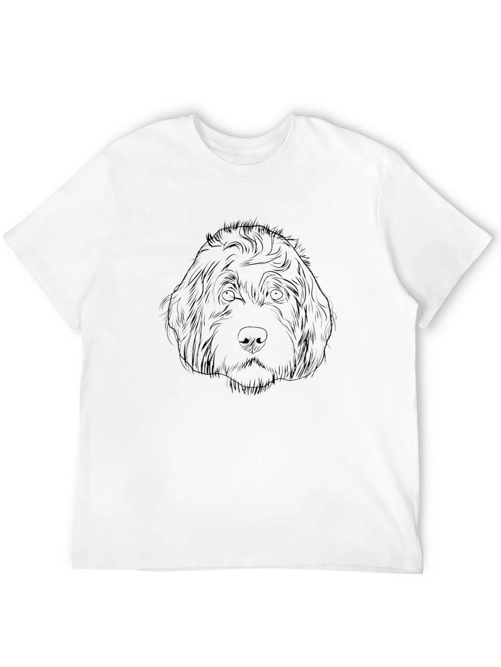 Dog Outline Graphic Print Black T-Shirt