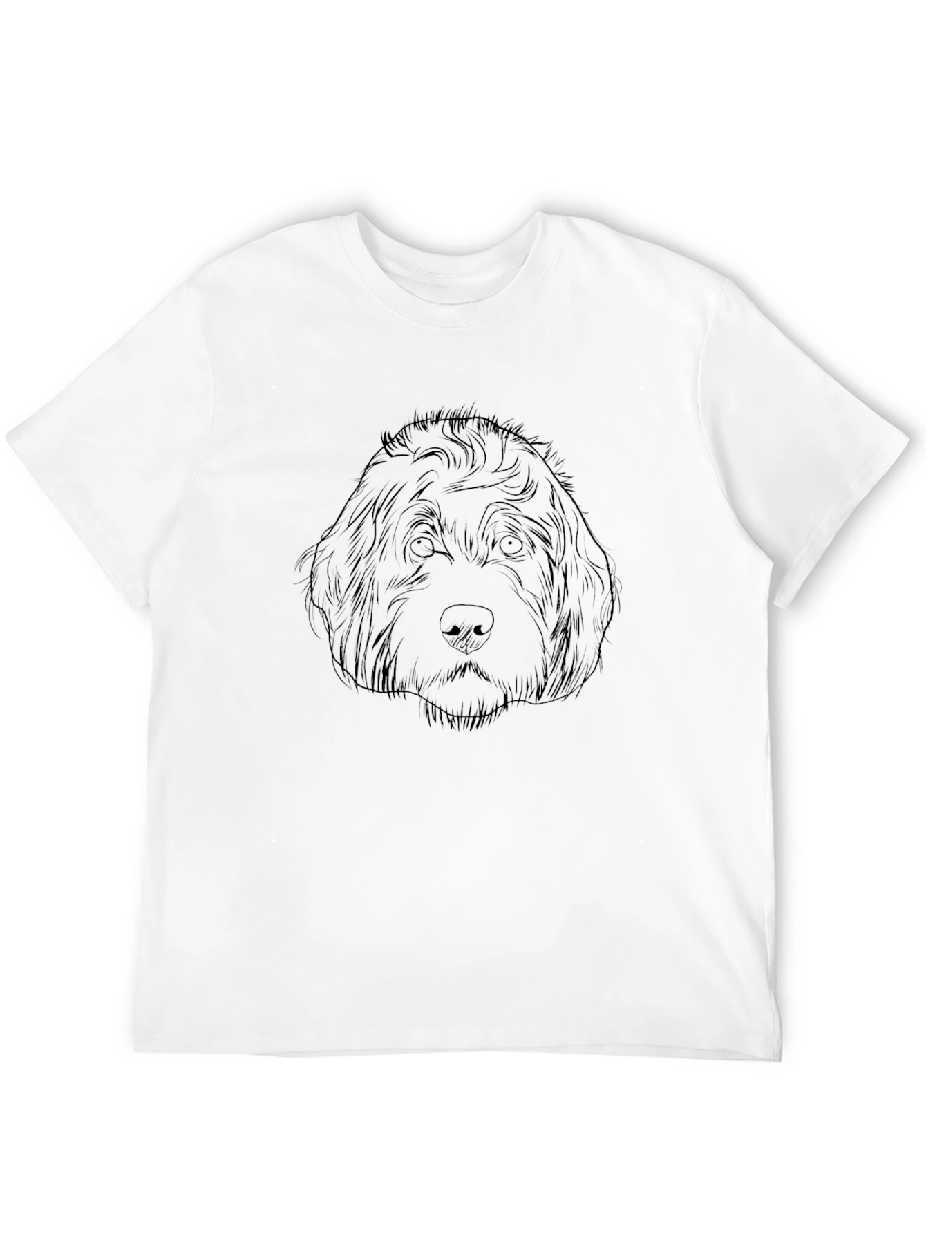 Dog Outline Graphic Print Black T-Shirt