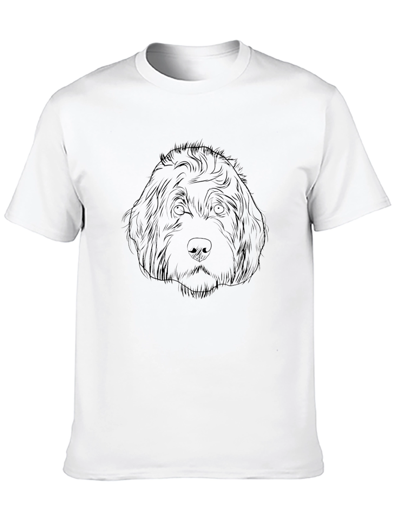 Dog Outline Graphic Print Black T-Shirt