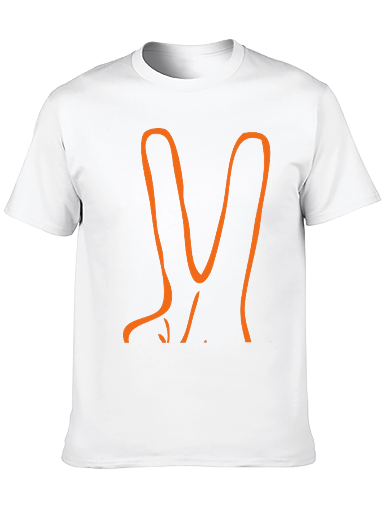 Orange Peace Sign Black T-Shirt
