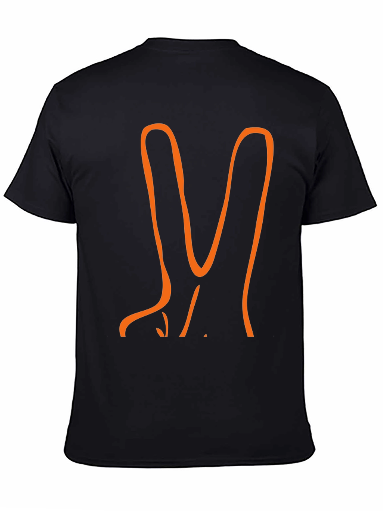 Orange Peace Sign Black T-Shirt