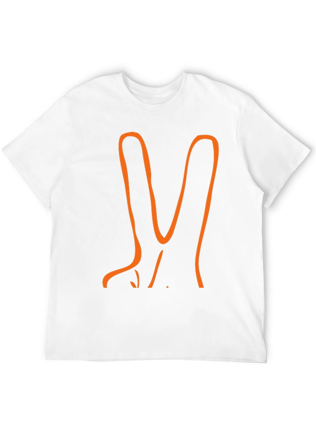 Orange Peace Sign Black T-Shirt
