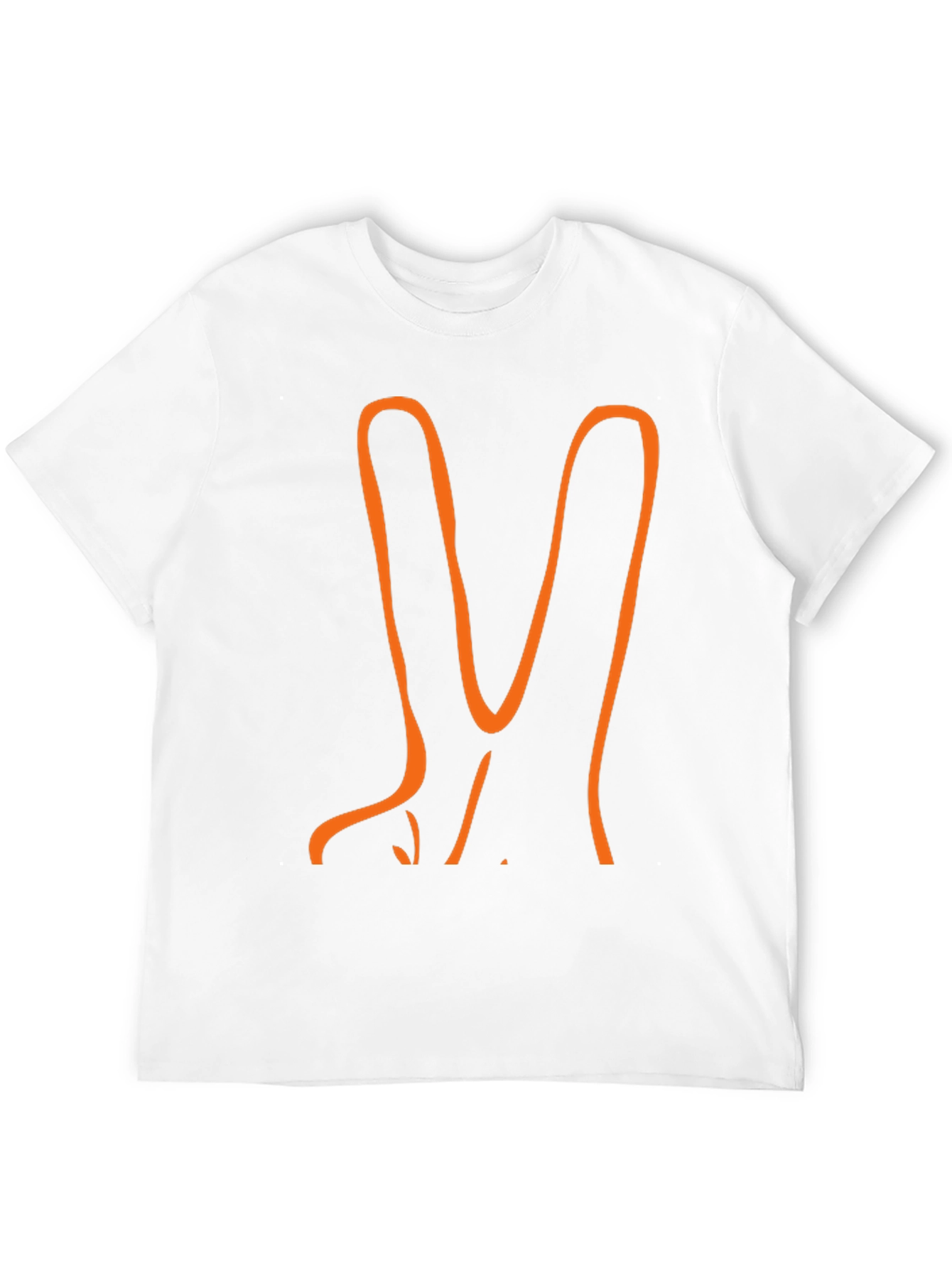 Orange Peace Sign Black T-Shirt