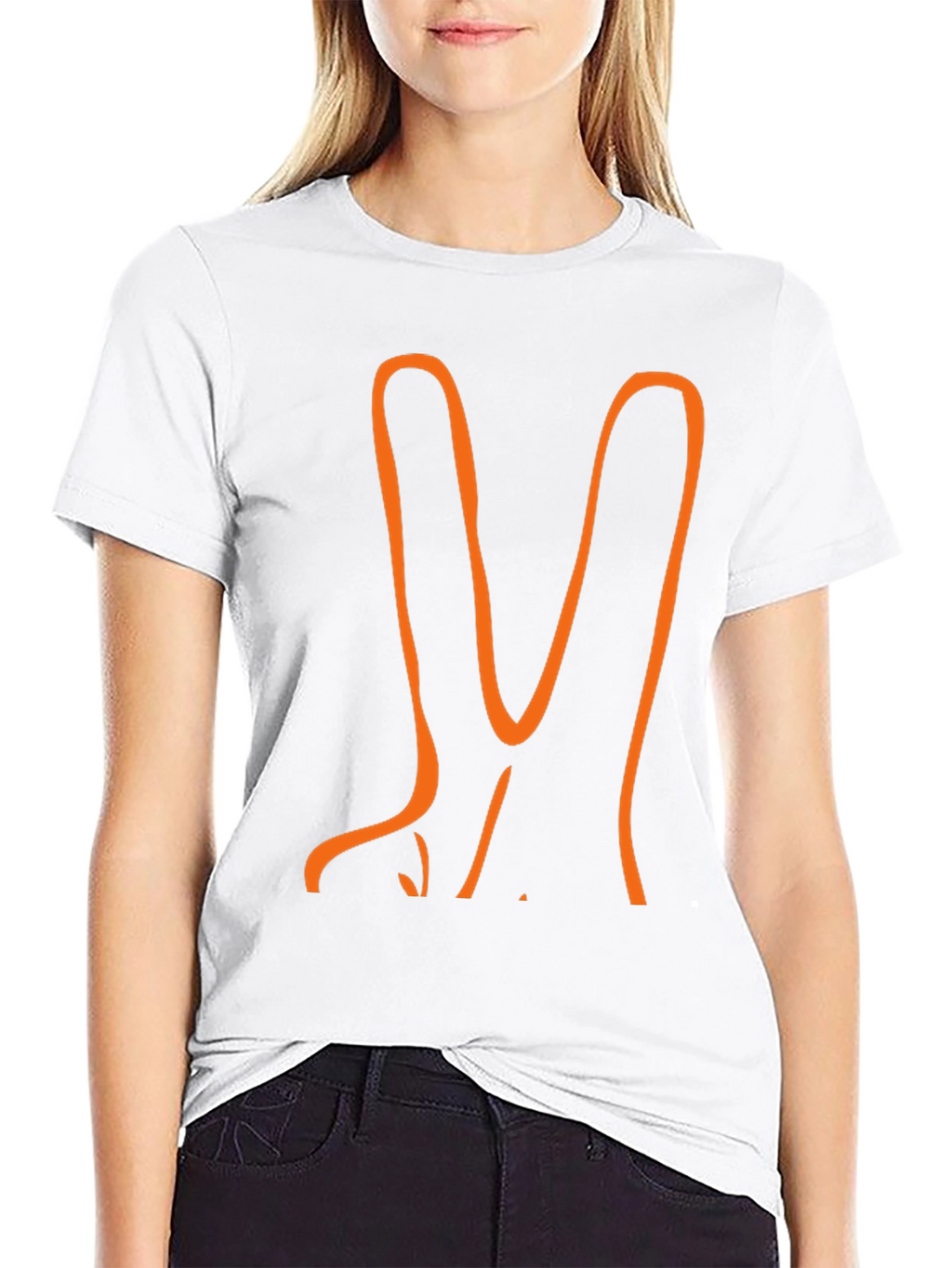 Orange Peace Sign Black T-Shirt