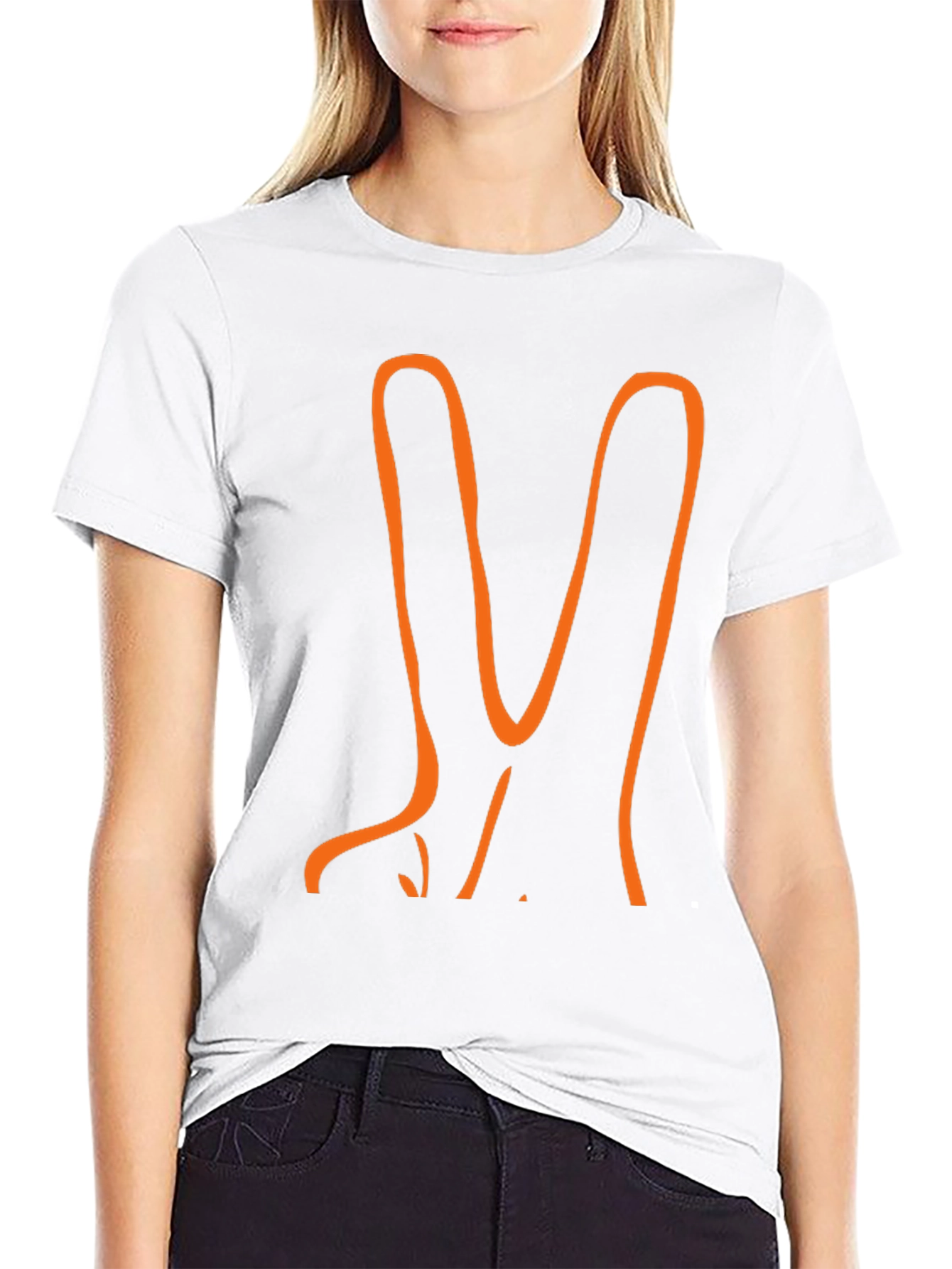 Orange Peace Sign Black T-Shirt