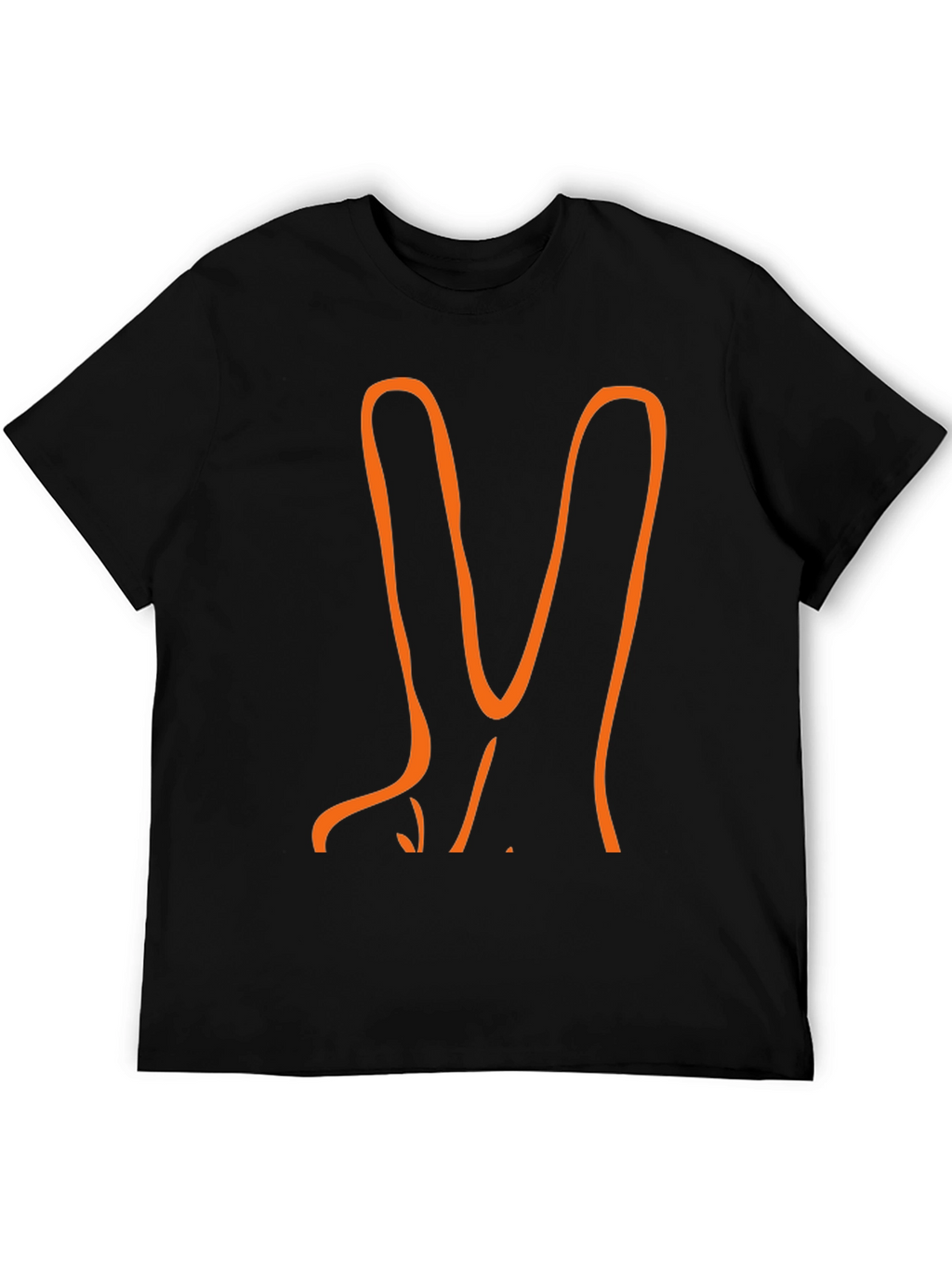 Orange Peace Sign Black T-Shirt