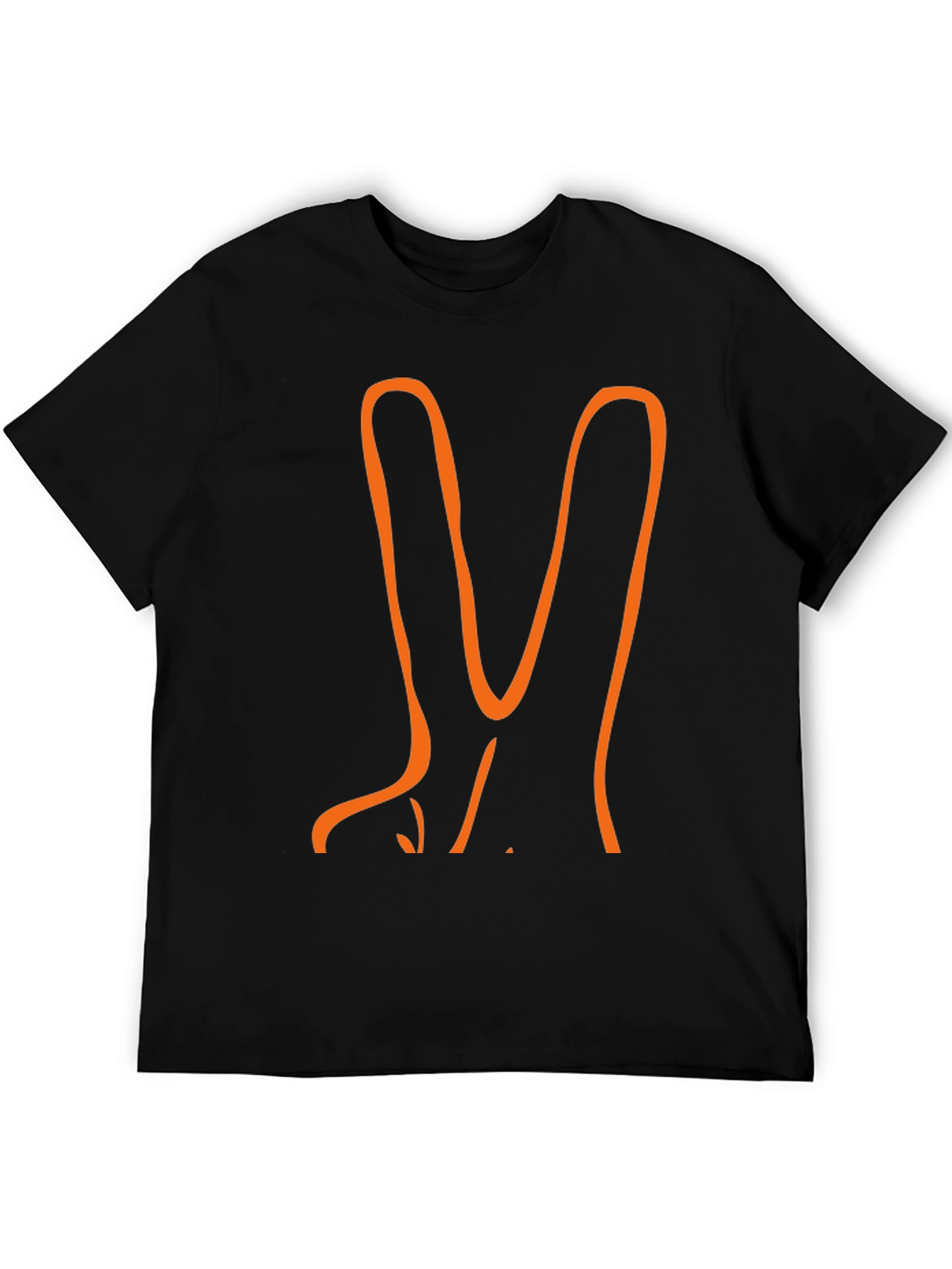 Orange Peace Sign Black T-Shirt