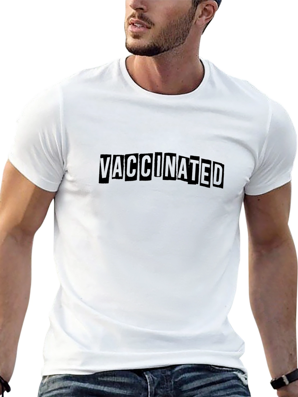 Vaccinated Black T-Shirt - Casual Comfort