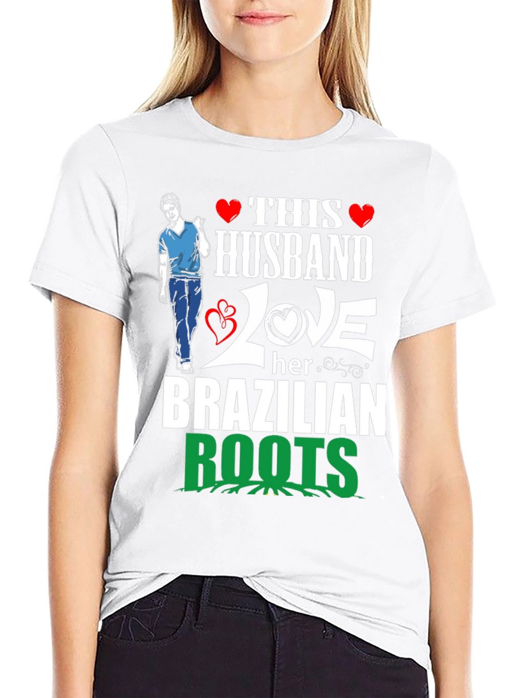 Husband Love Brazilian Roots Graphic T-Shirt