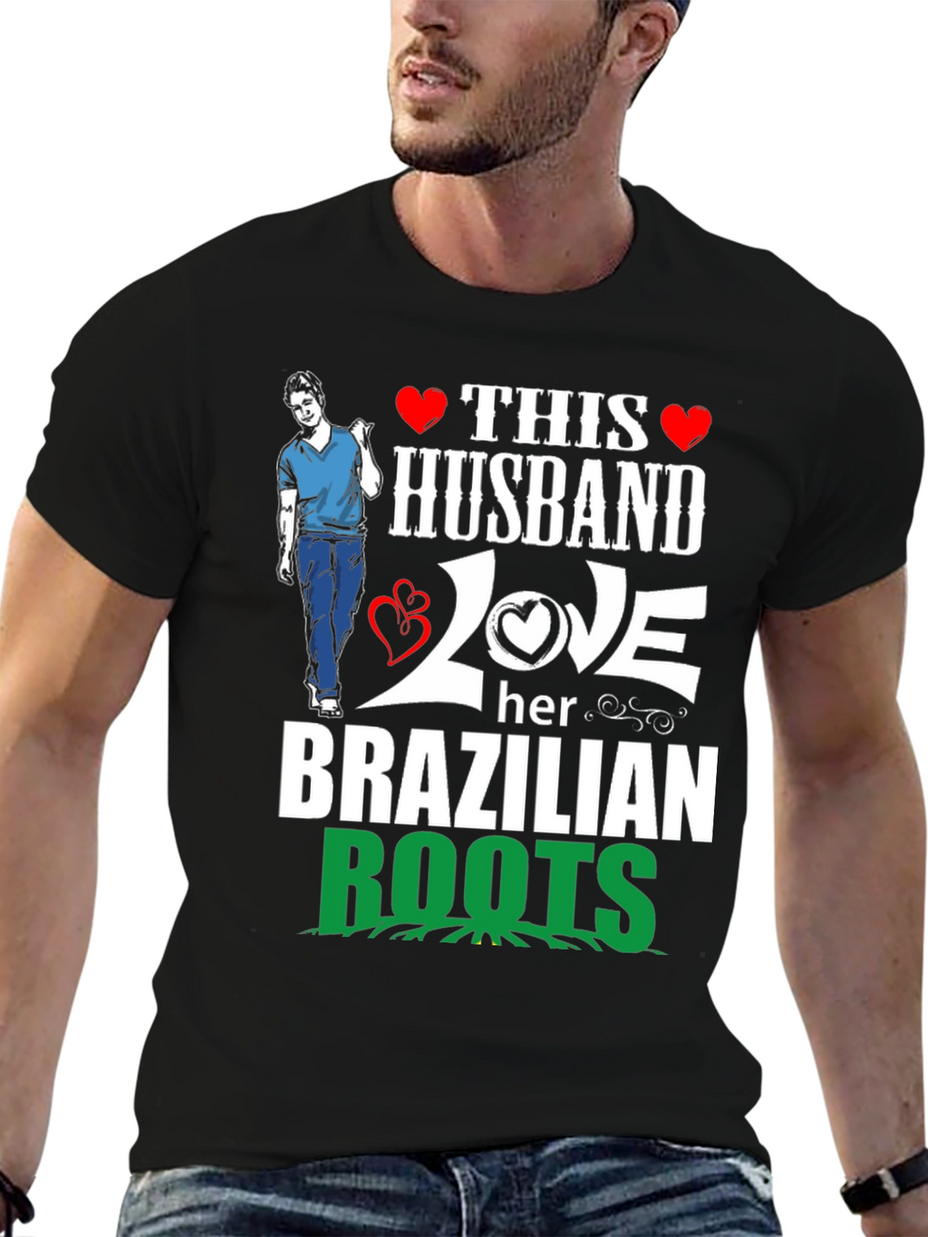 Husband Love Brazilian Roots Graphic T-Shirt