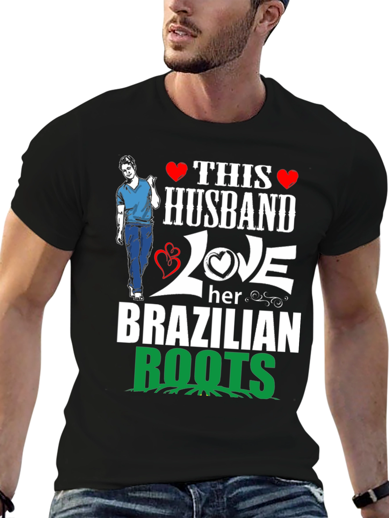 Husband Love Brazilian Roots Graphic T-Shirt
